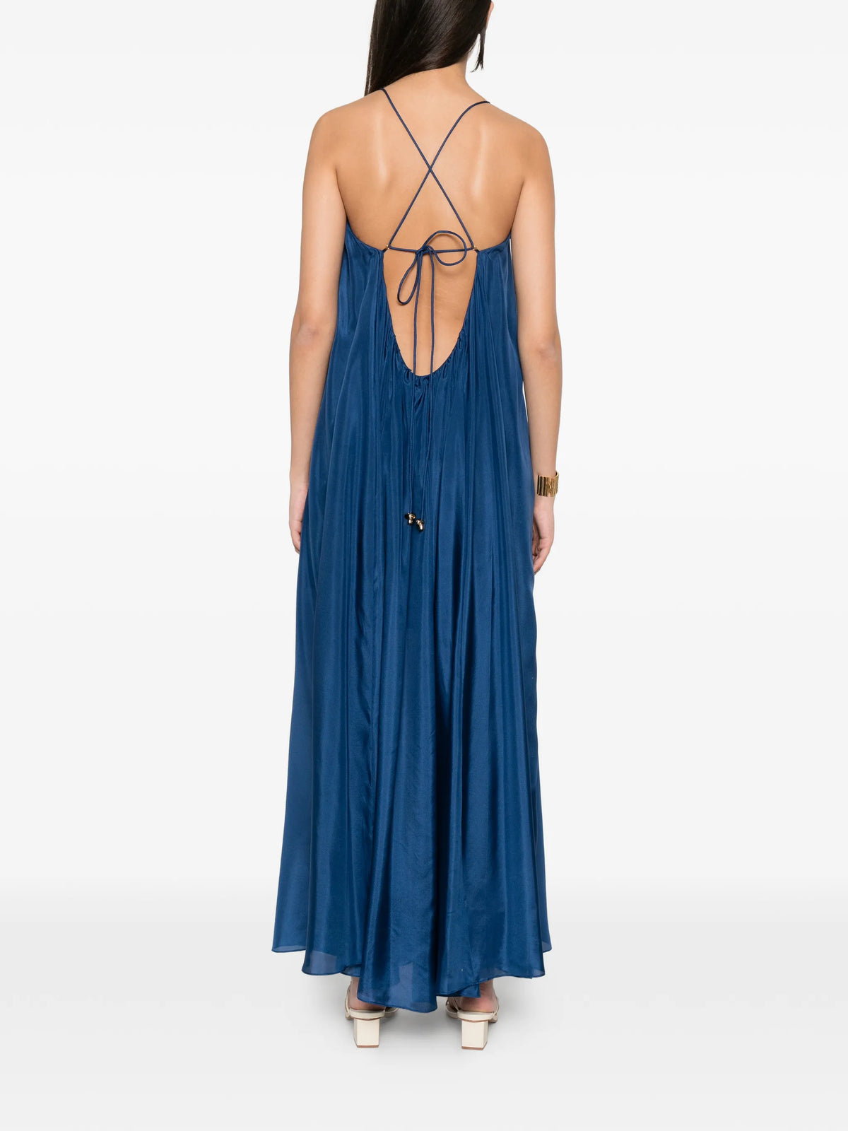 Aster gathered bead maxi dress