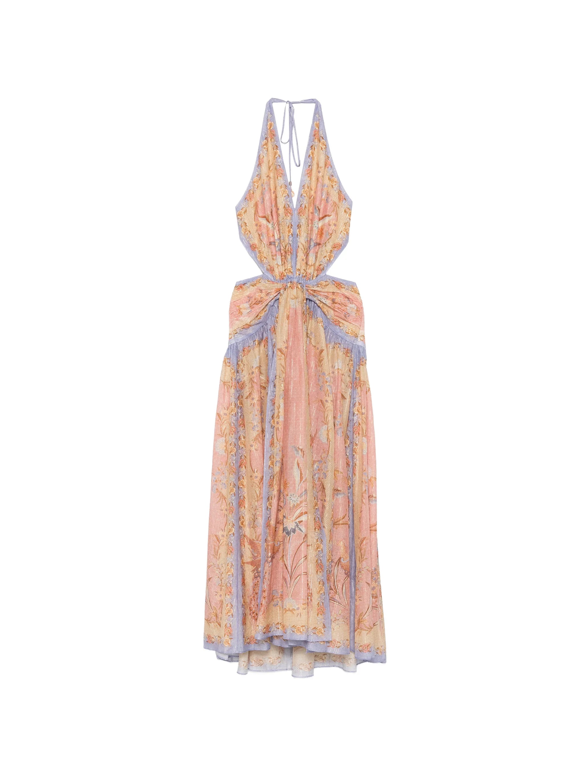 Indra plunge halter maxi dress