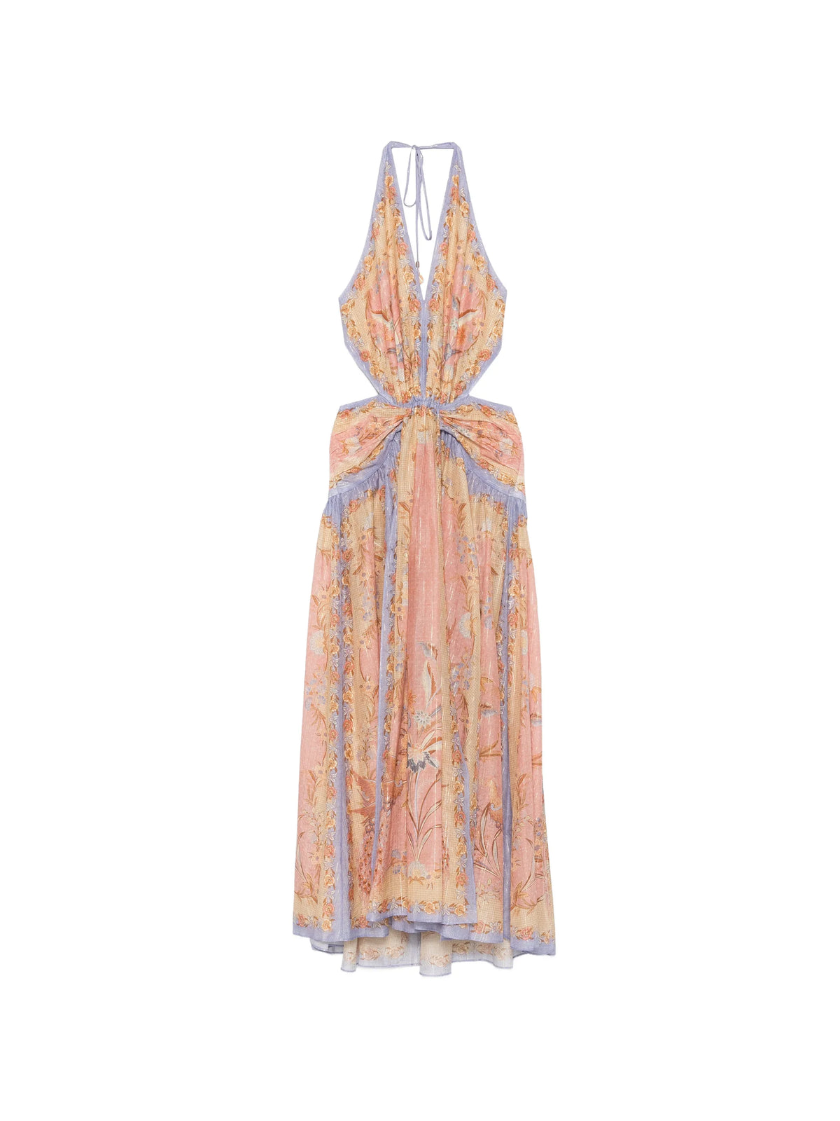 Indra plunge halter maxi dress