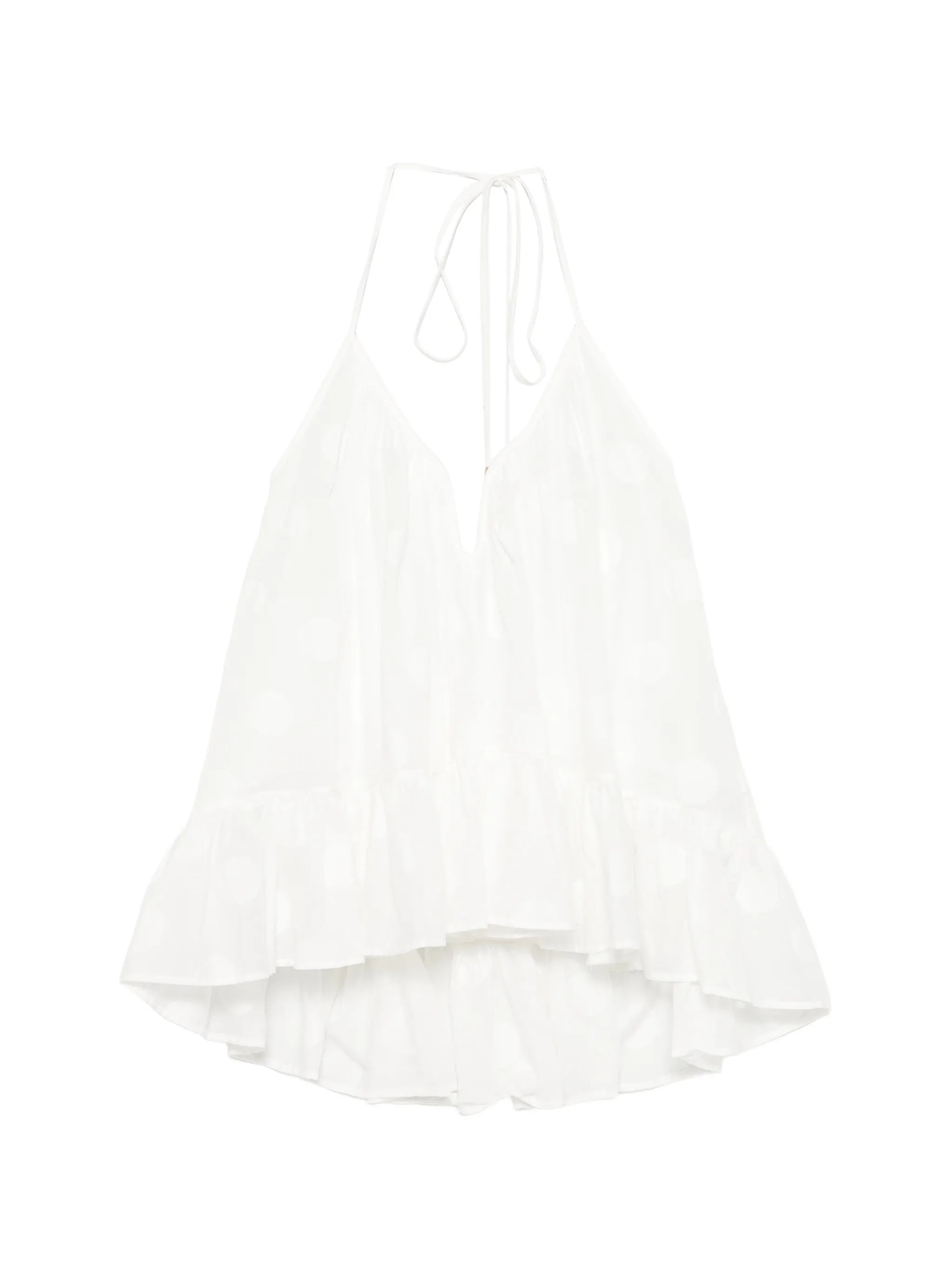 Solstice polka-dot ruffled blouse
