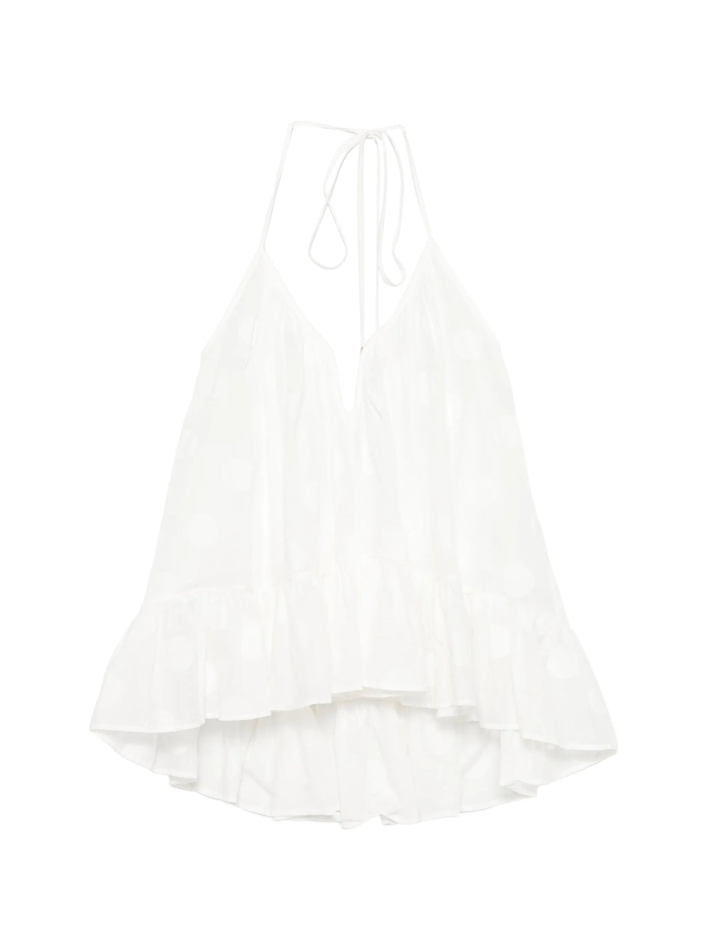 Solstice polka-dot ruffled blouse