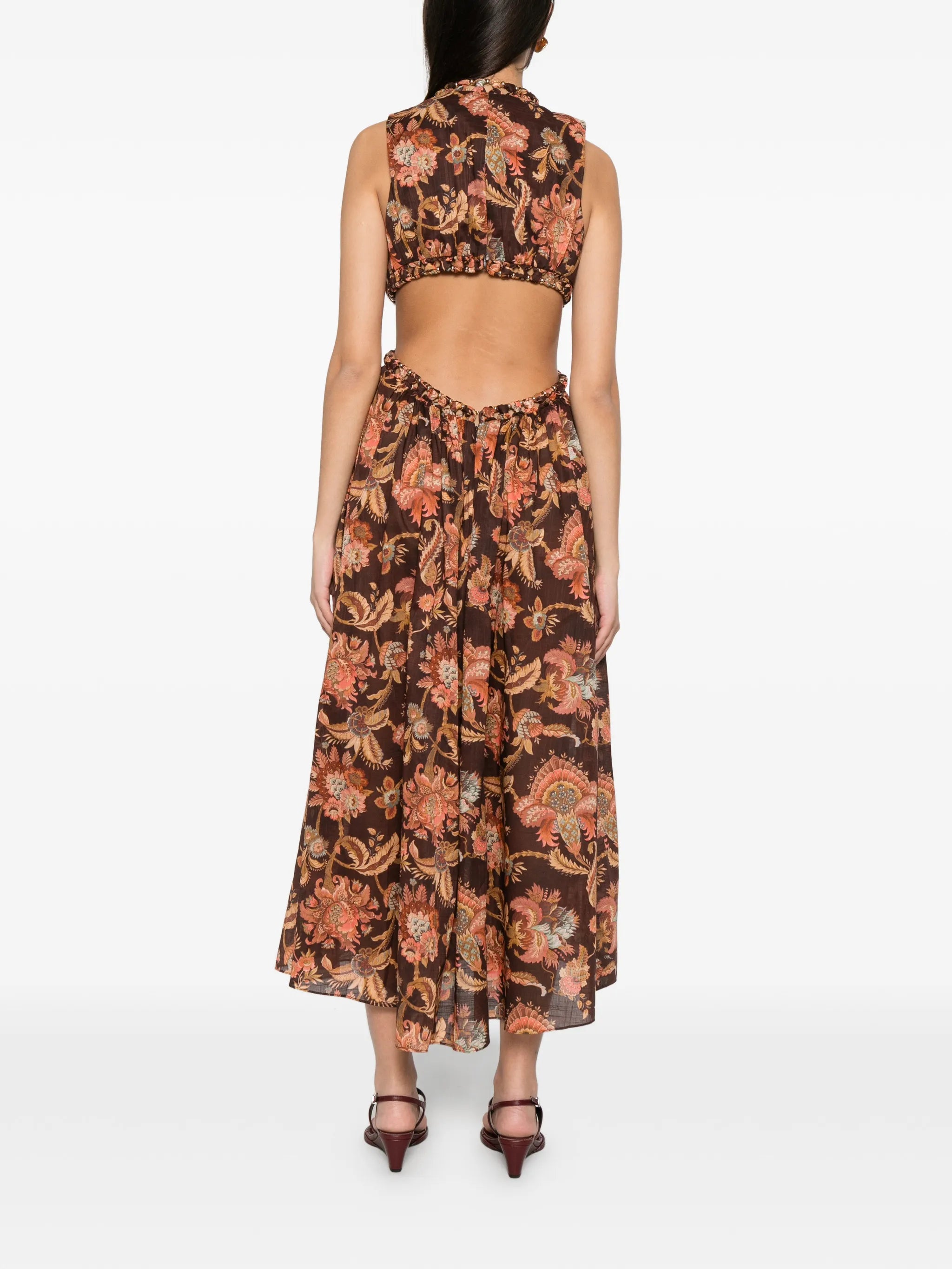 Aster floral-print dress