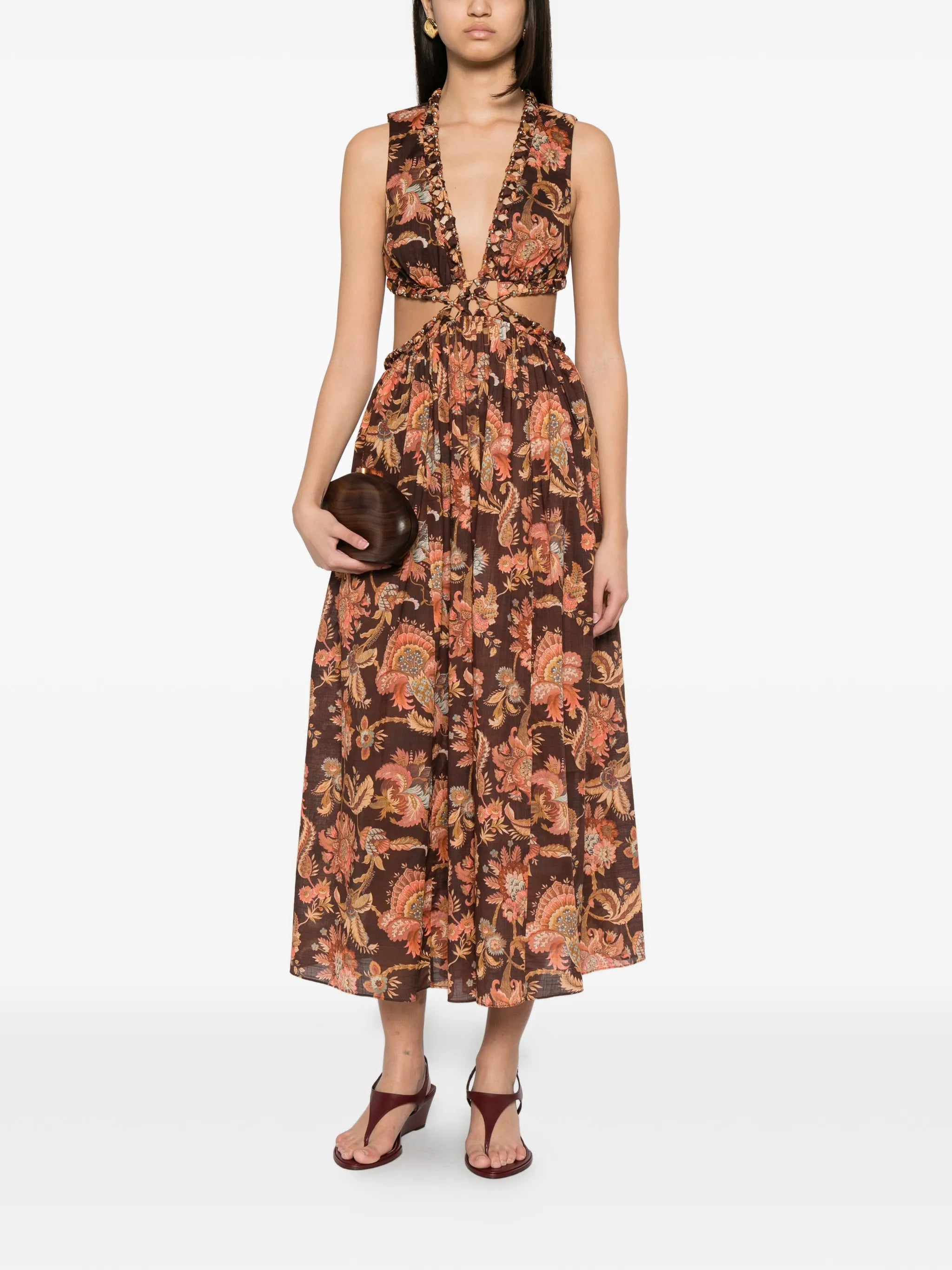 Aster floral-print dress