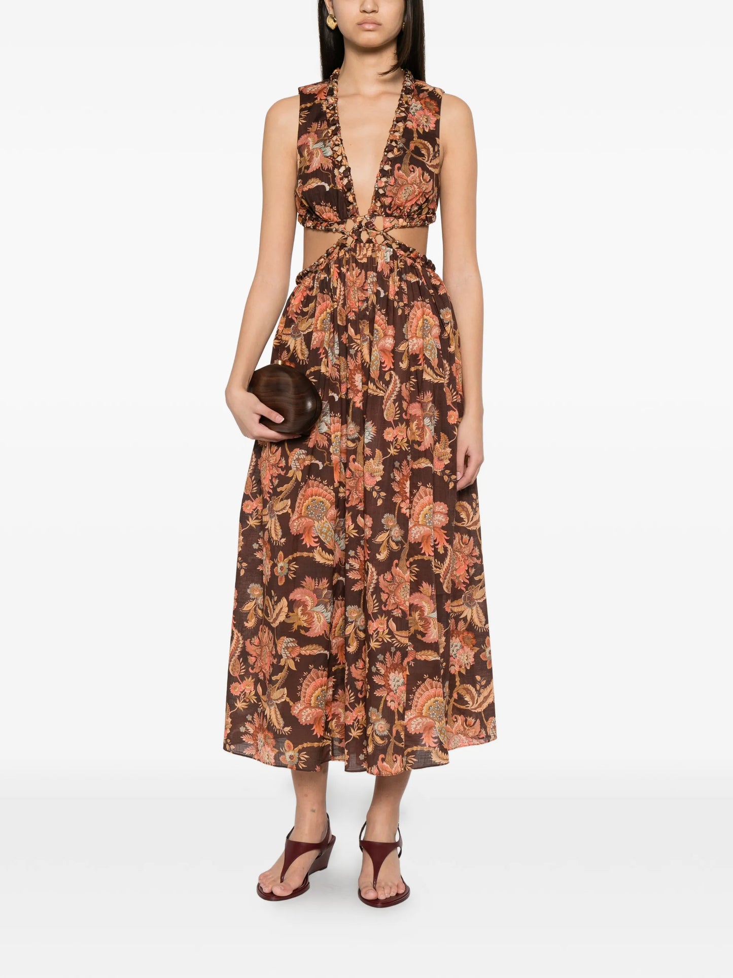 Aster floral-print dress
