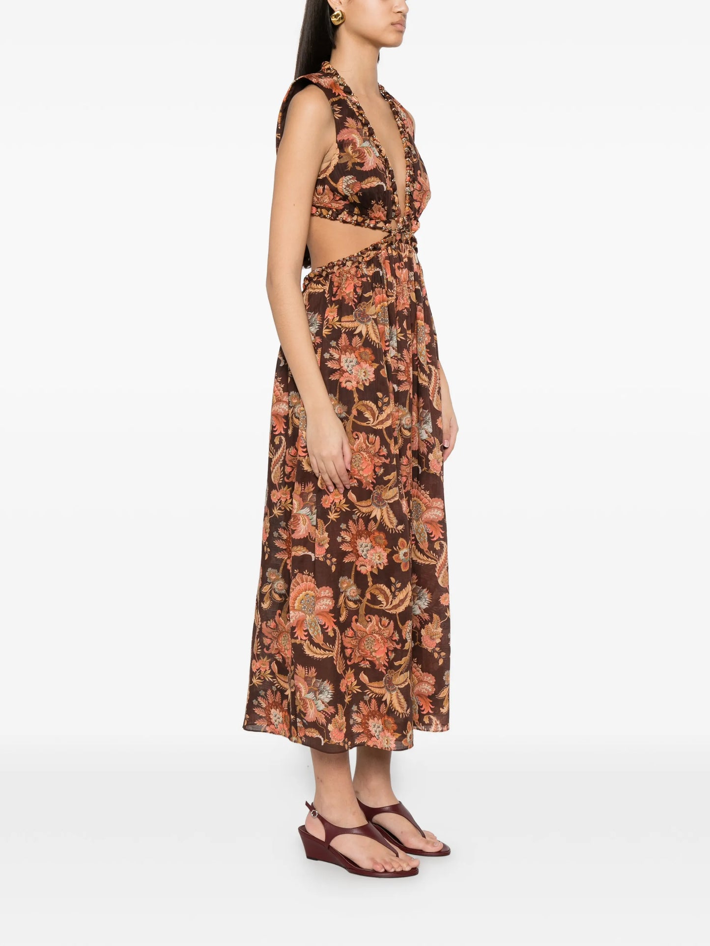 Aster floral-print dress