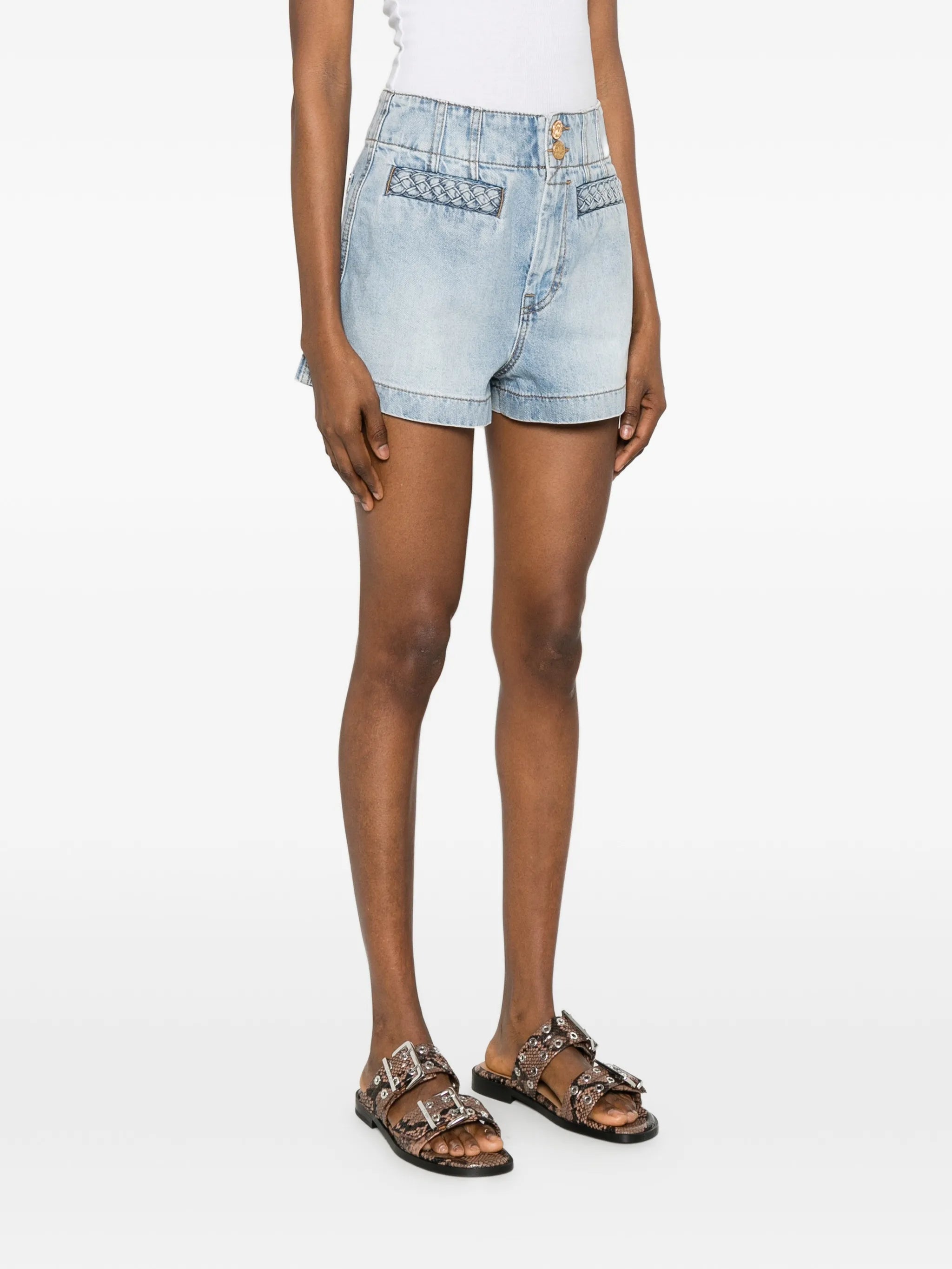 Indra braided-trim shorts