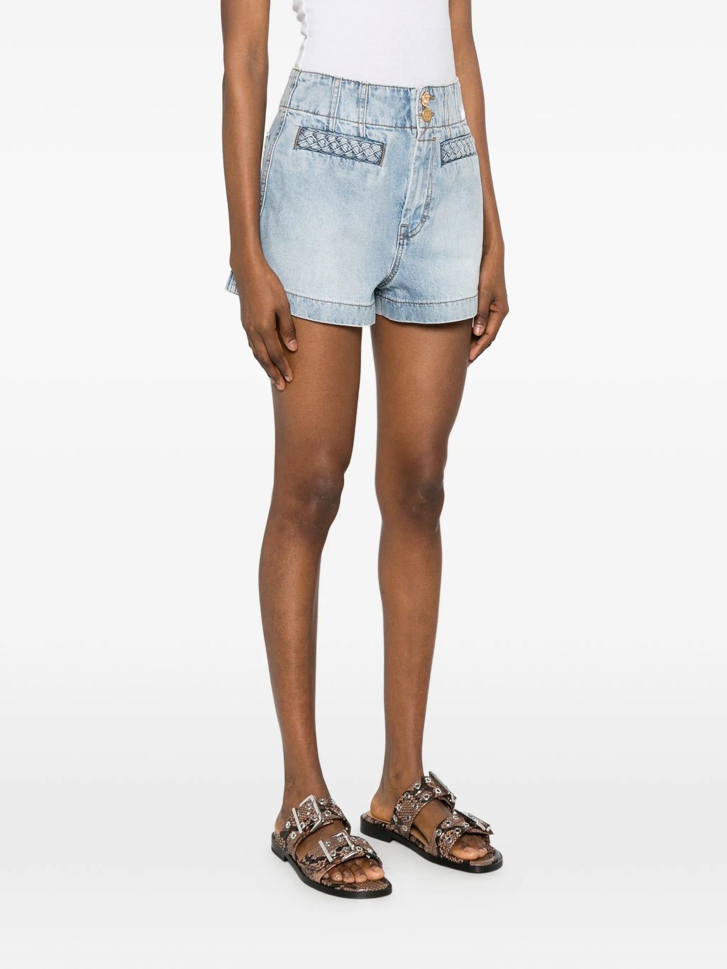Indra braided-trim shorts