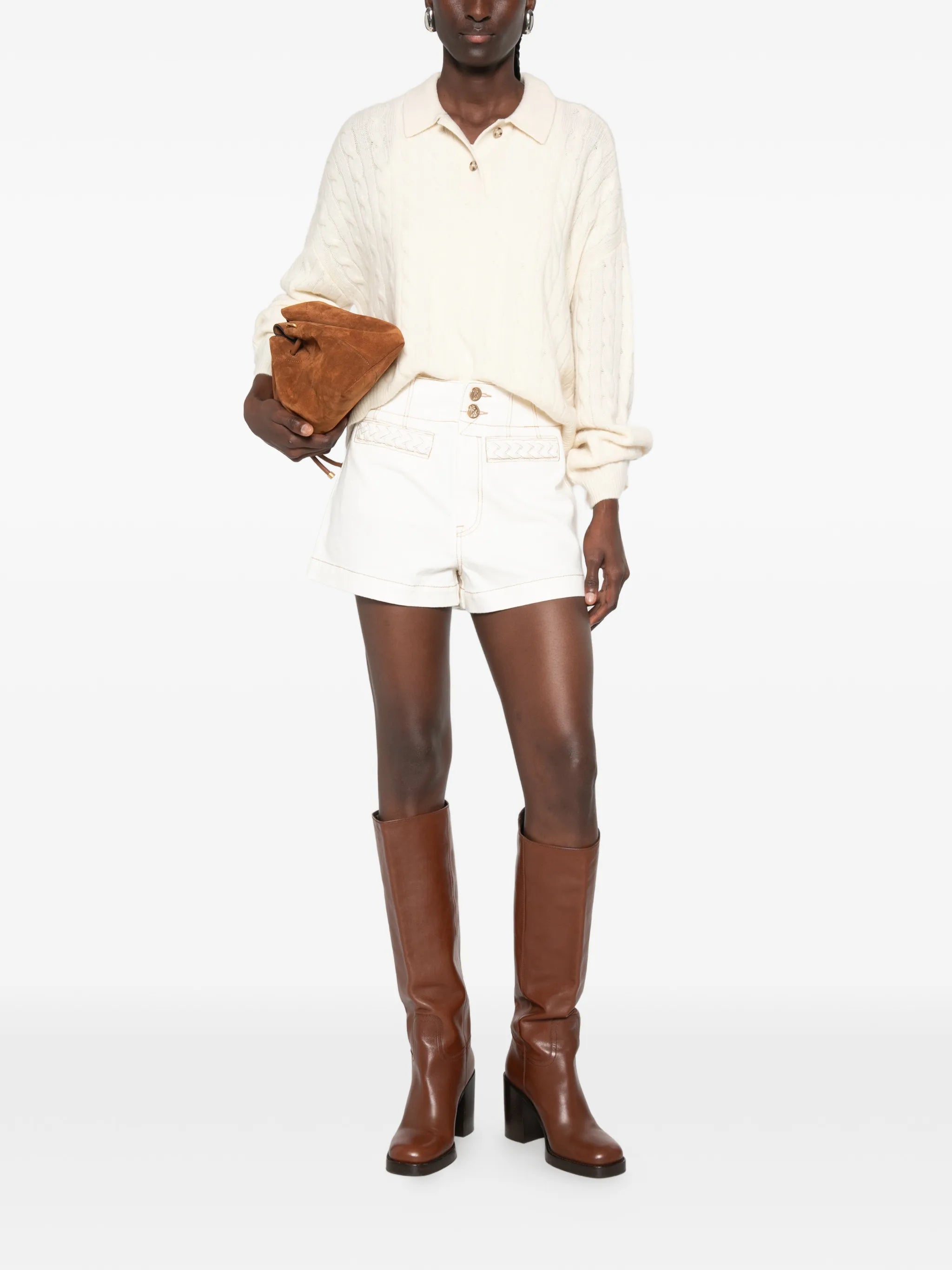Roselight denim shorts