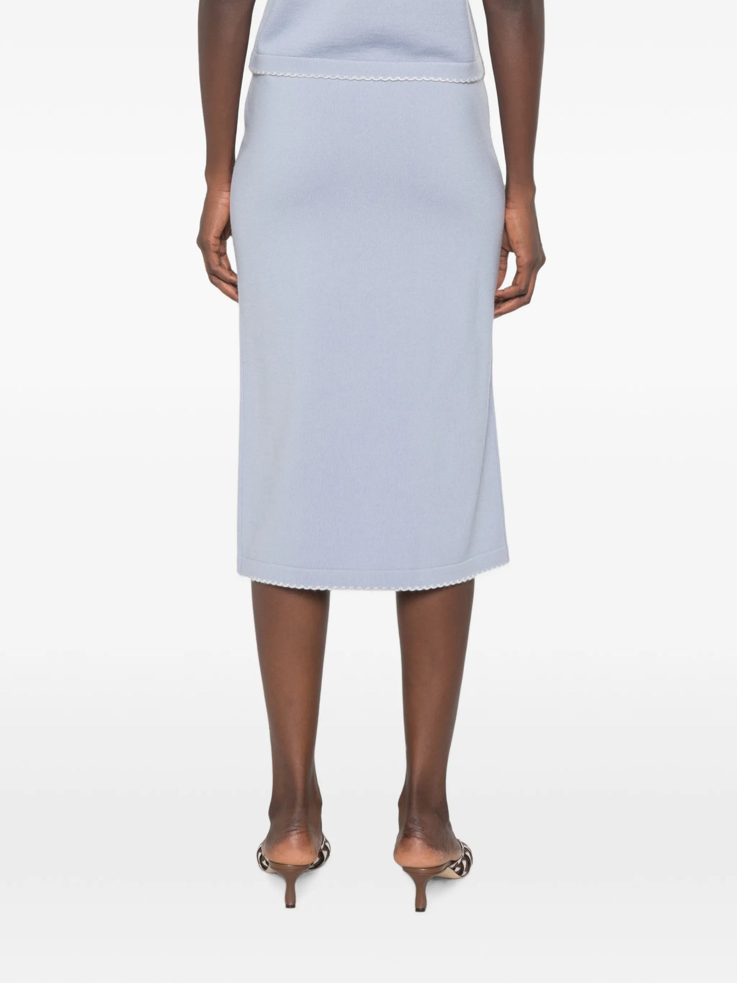 scalloped wool skirt