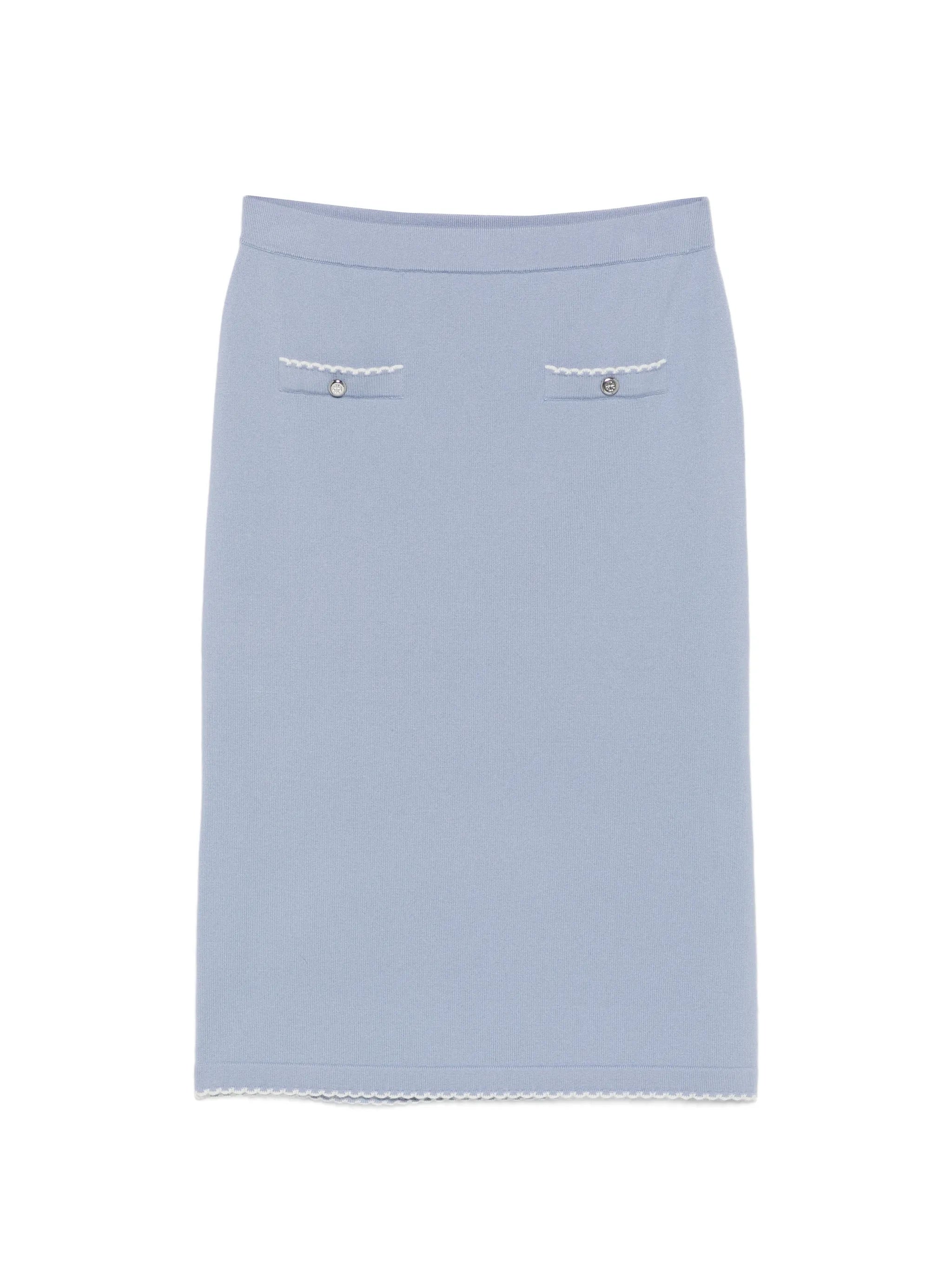 scalloped wool skirt