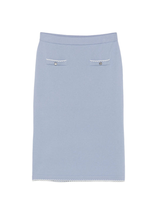 scalloped wool skirt