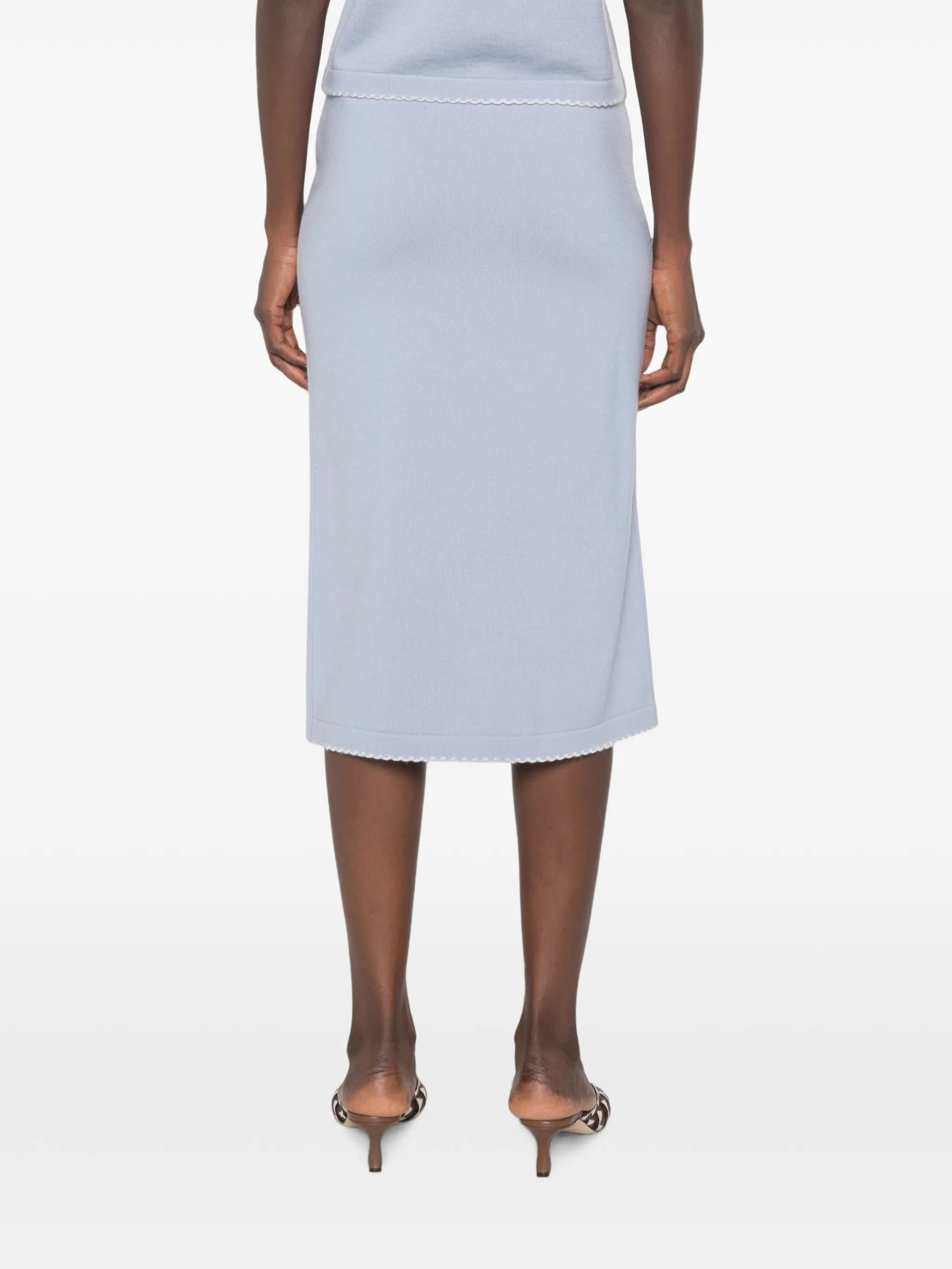scalloped wool skirt