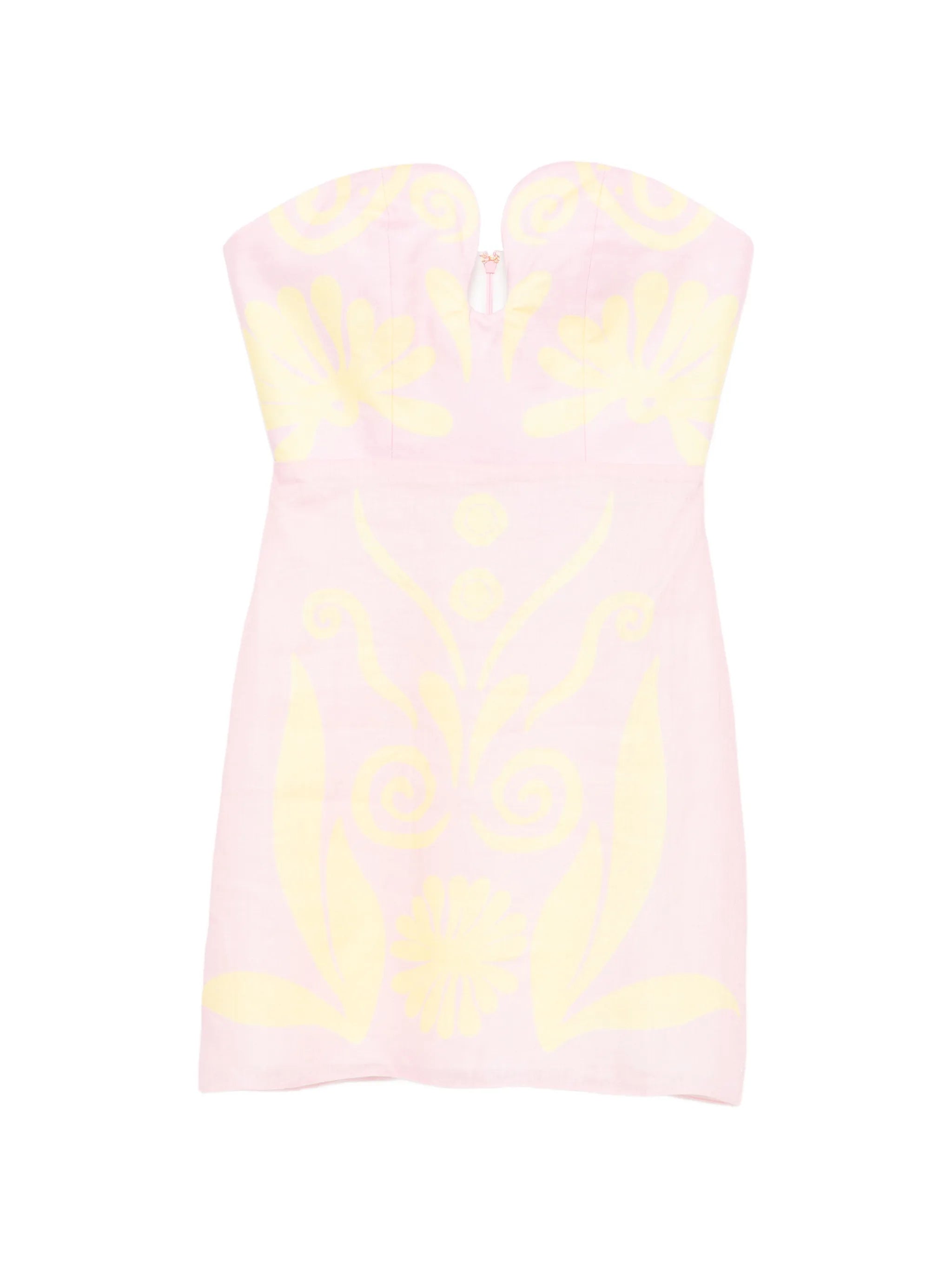 Jolie strapless graphic-print mini dress