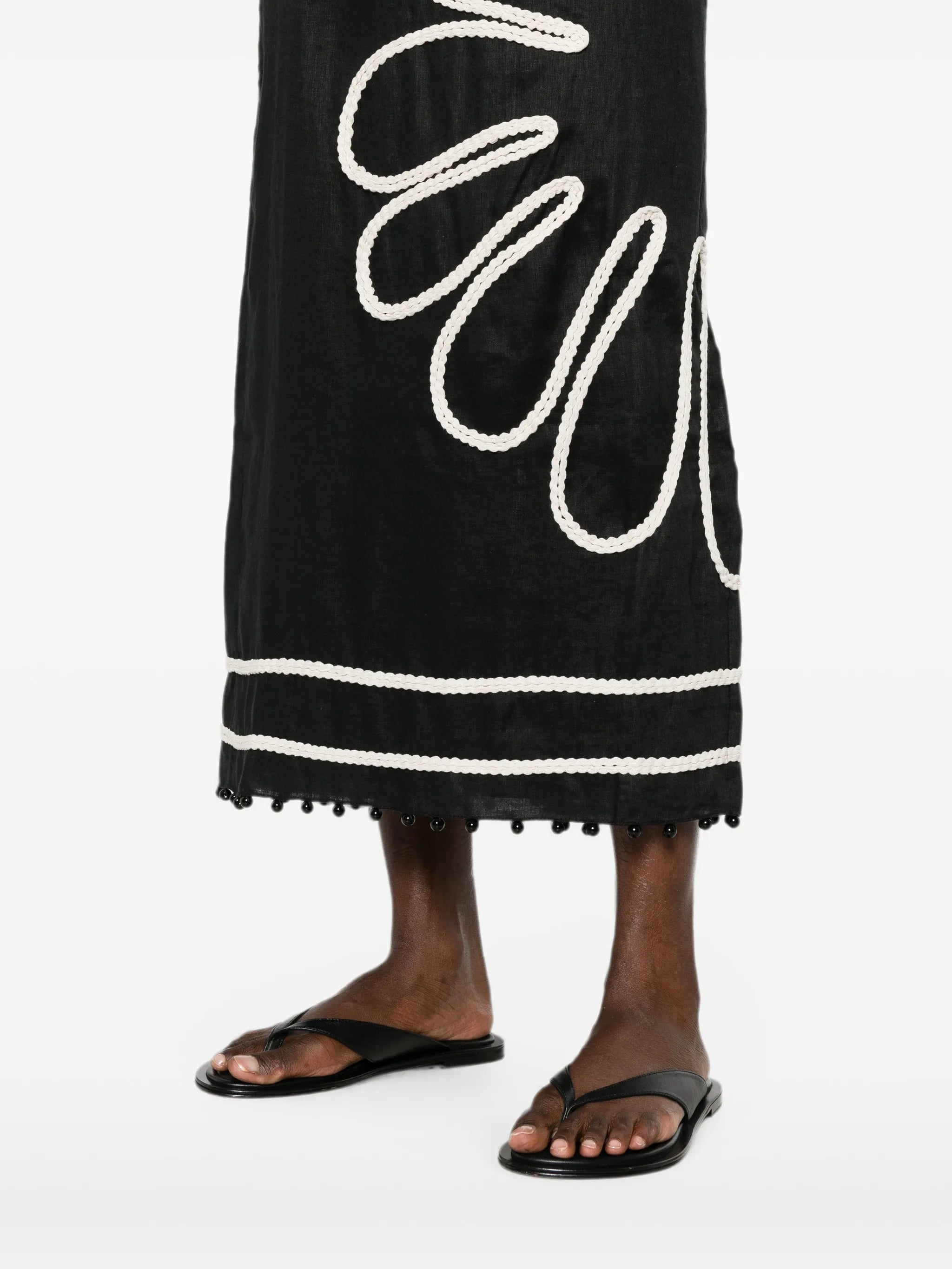 Paloma braided-trim midi dress