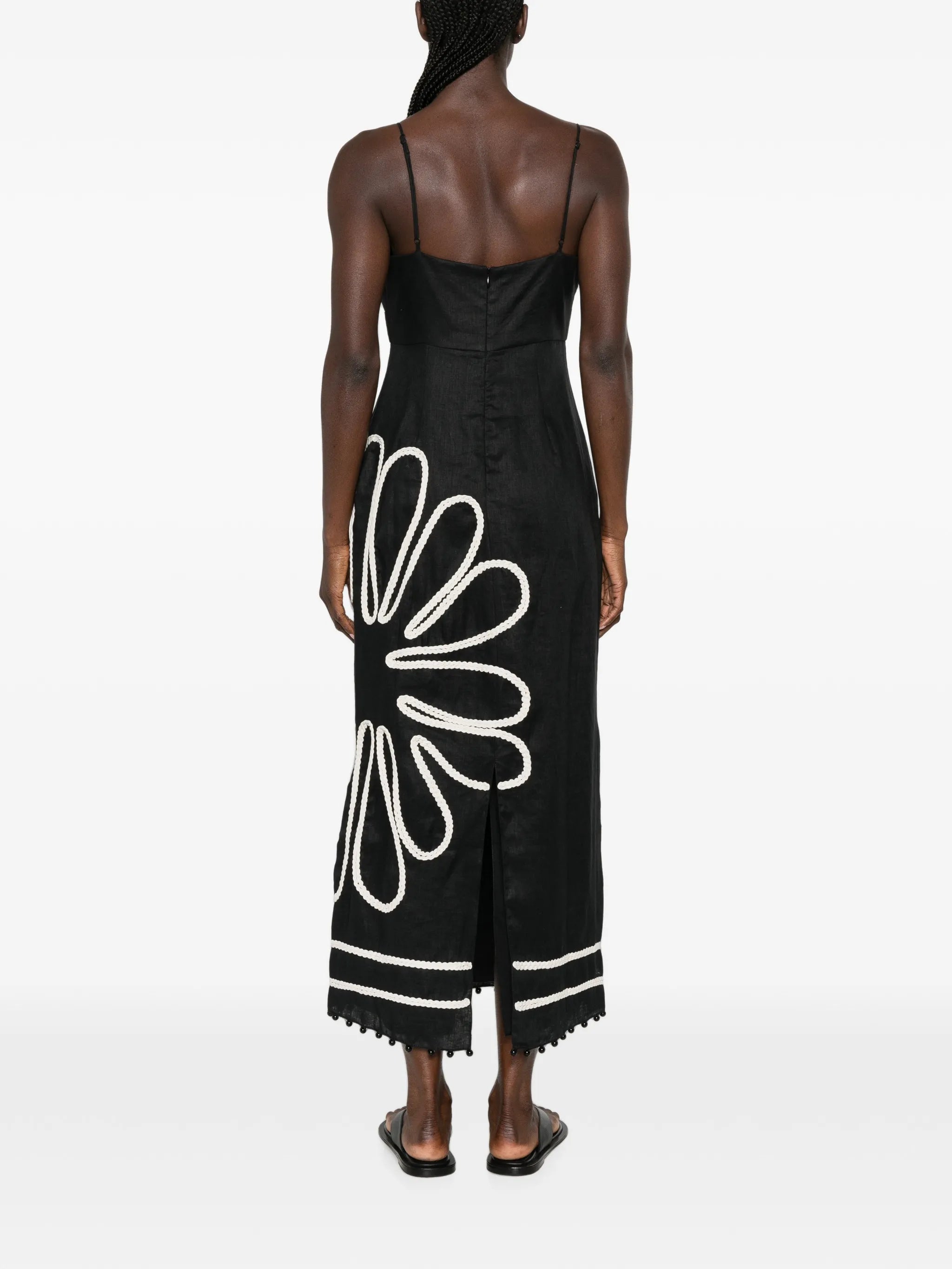 Paloma braided-trim midi dress