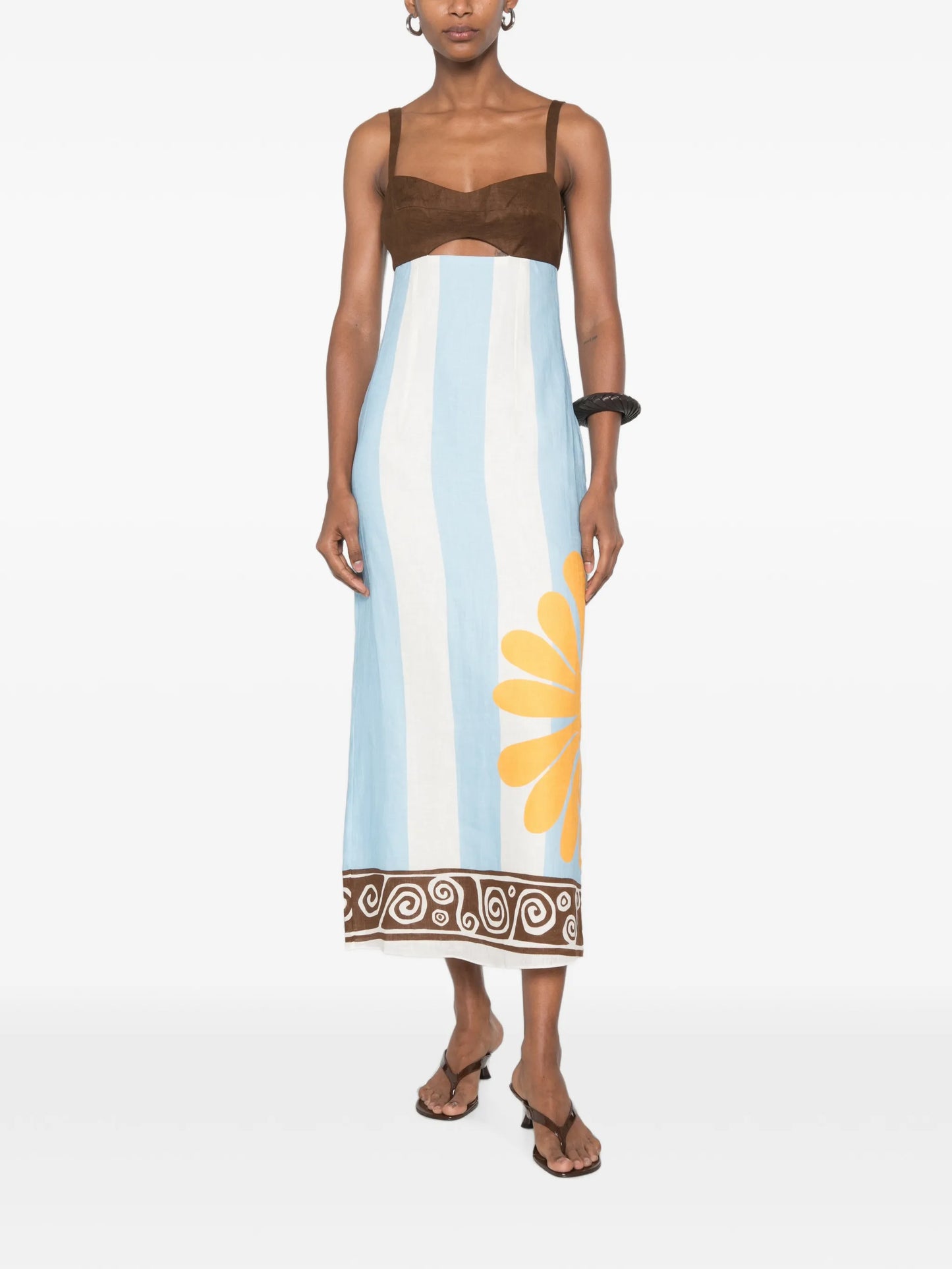 Nara striped midi dress