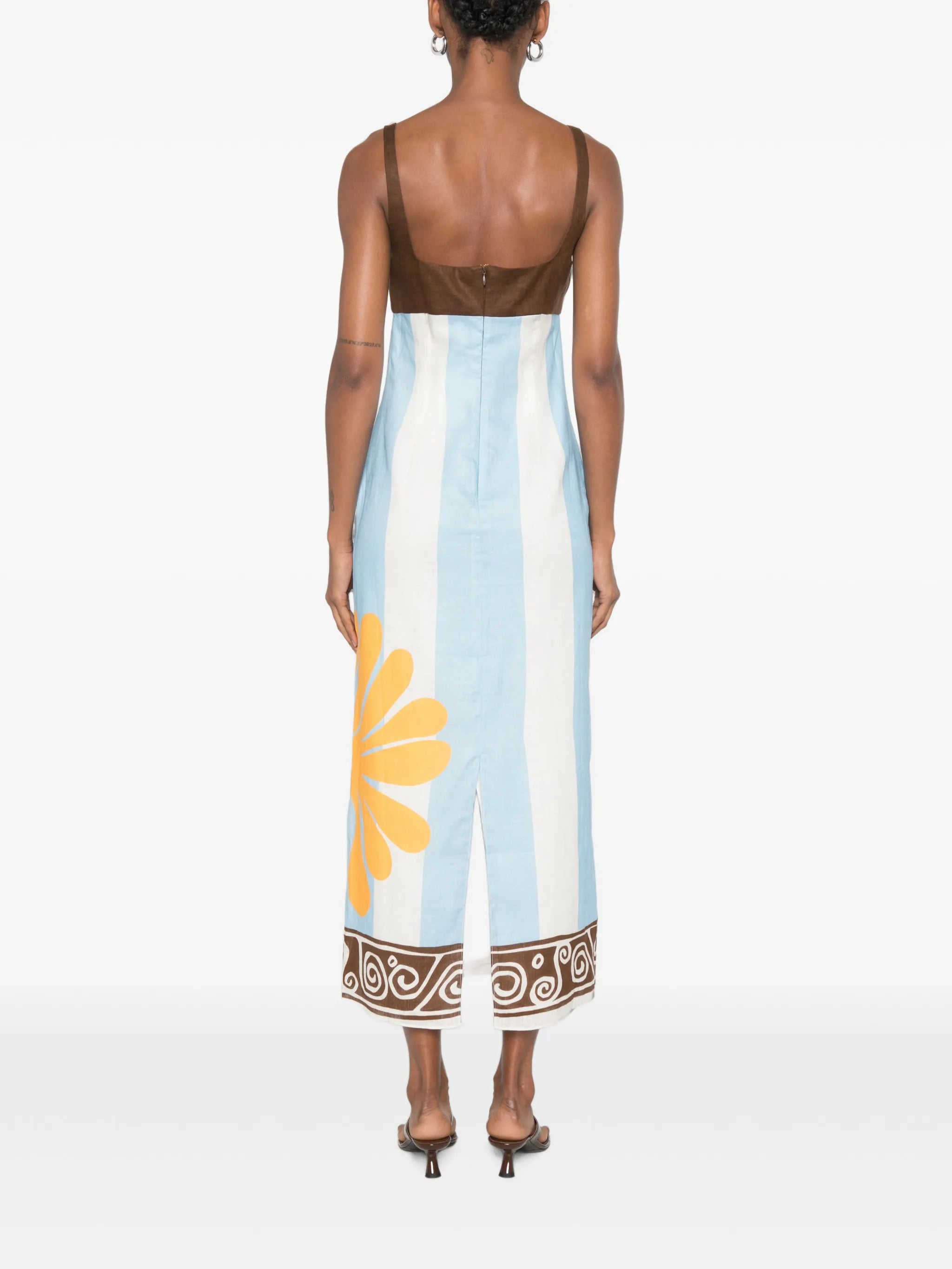 Nara striped midi dress