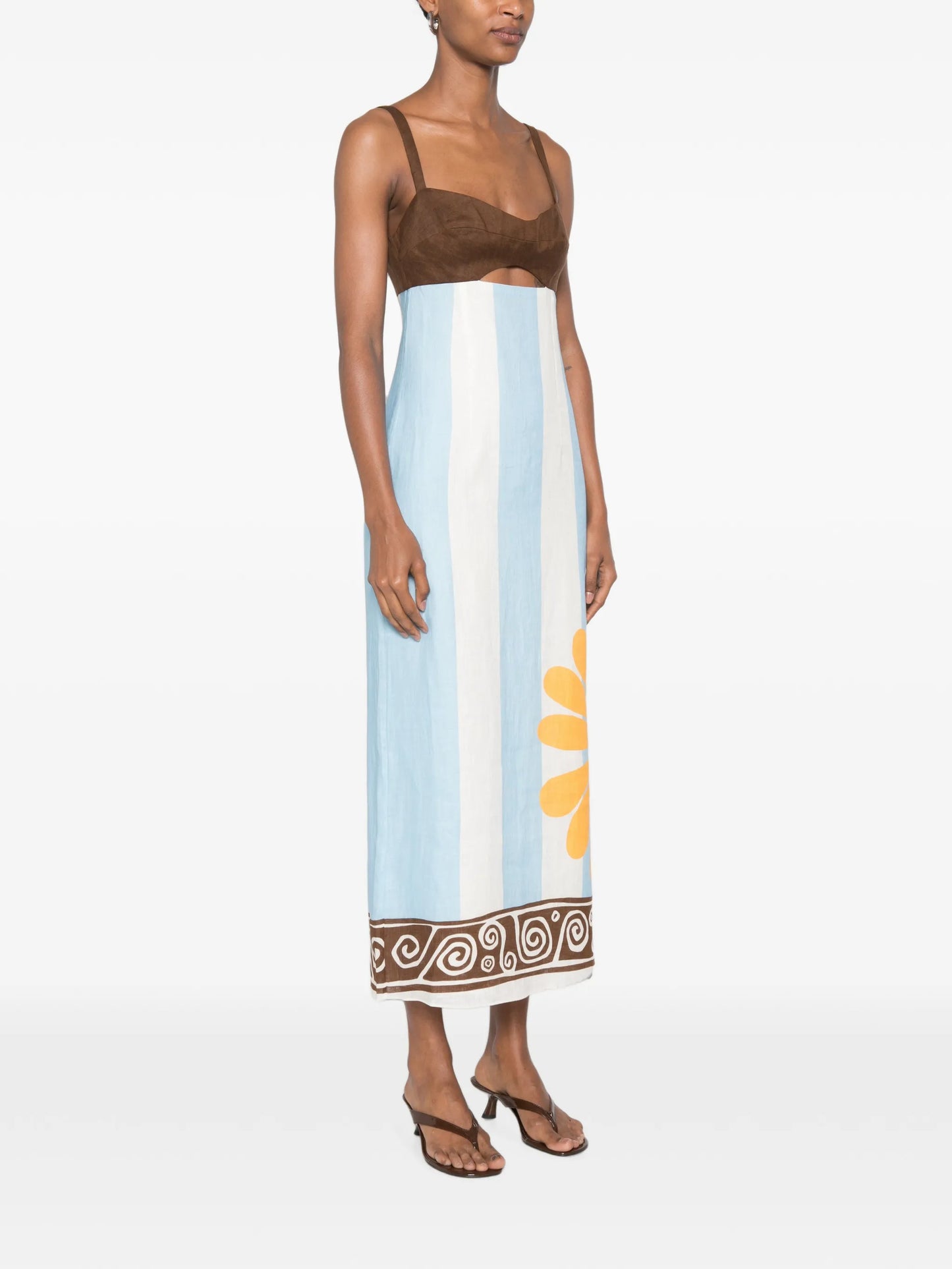 Nara striped midi dress