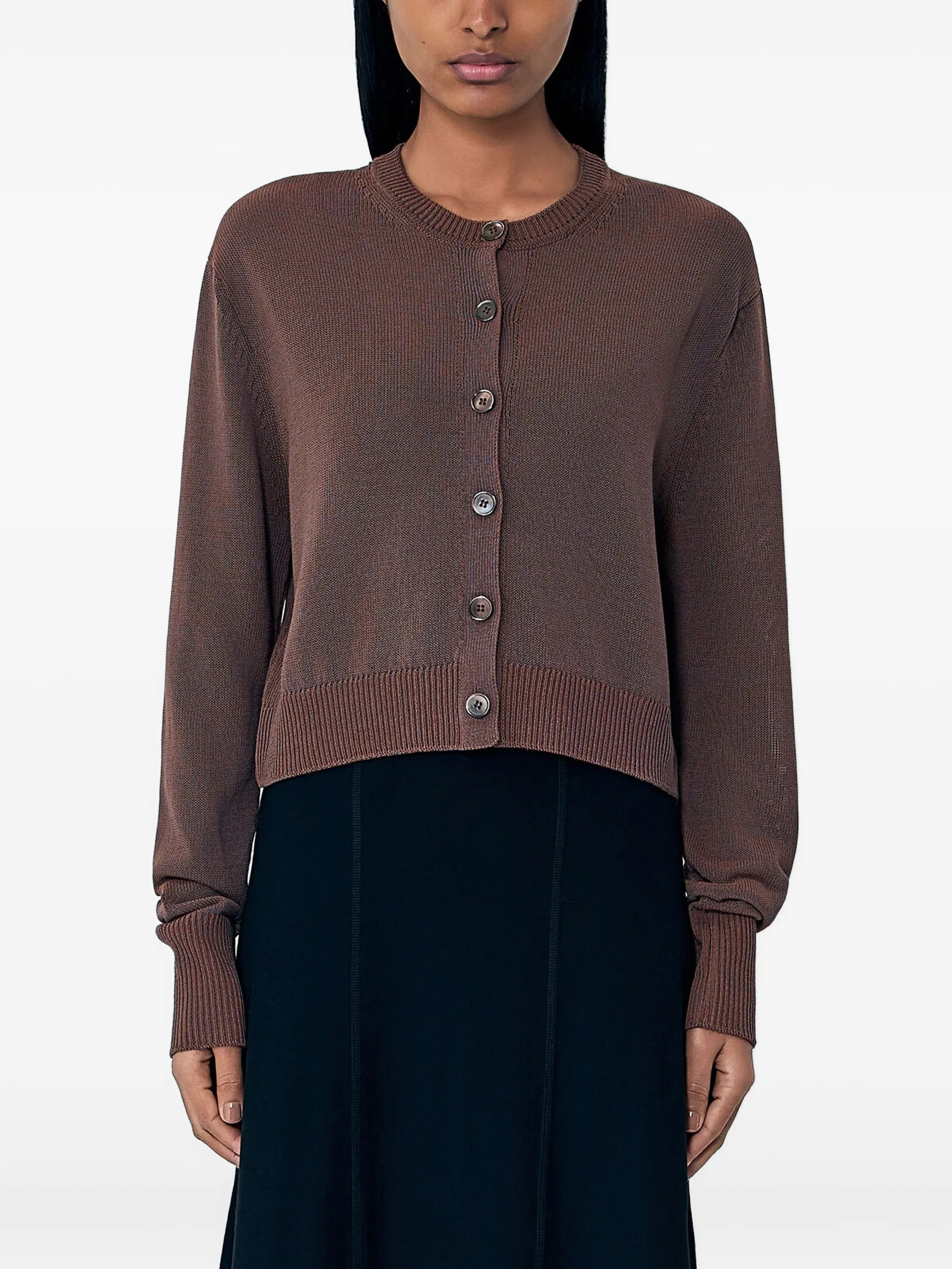 Micro button-up cardigan