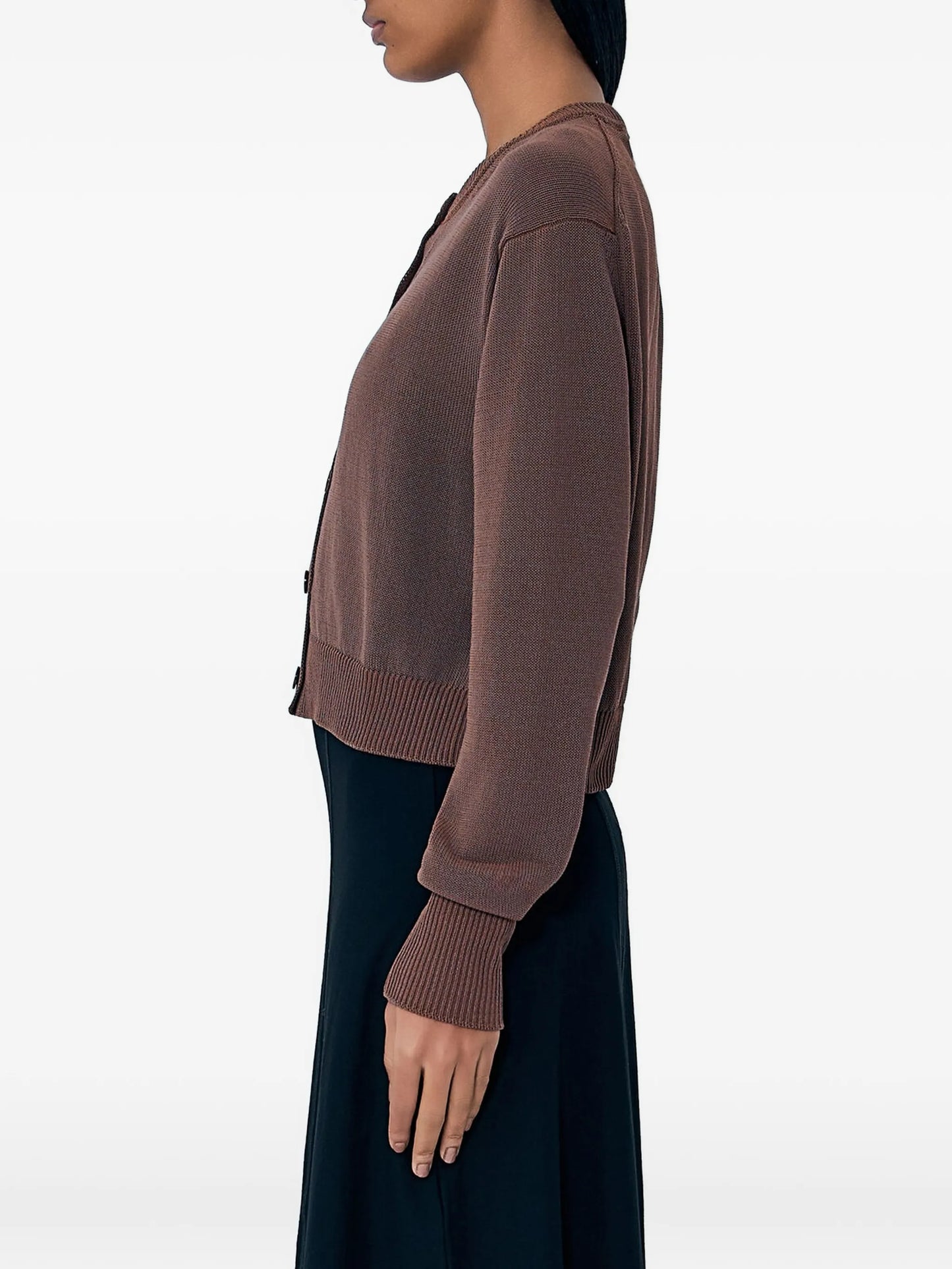 Micro button-up cardigan
