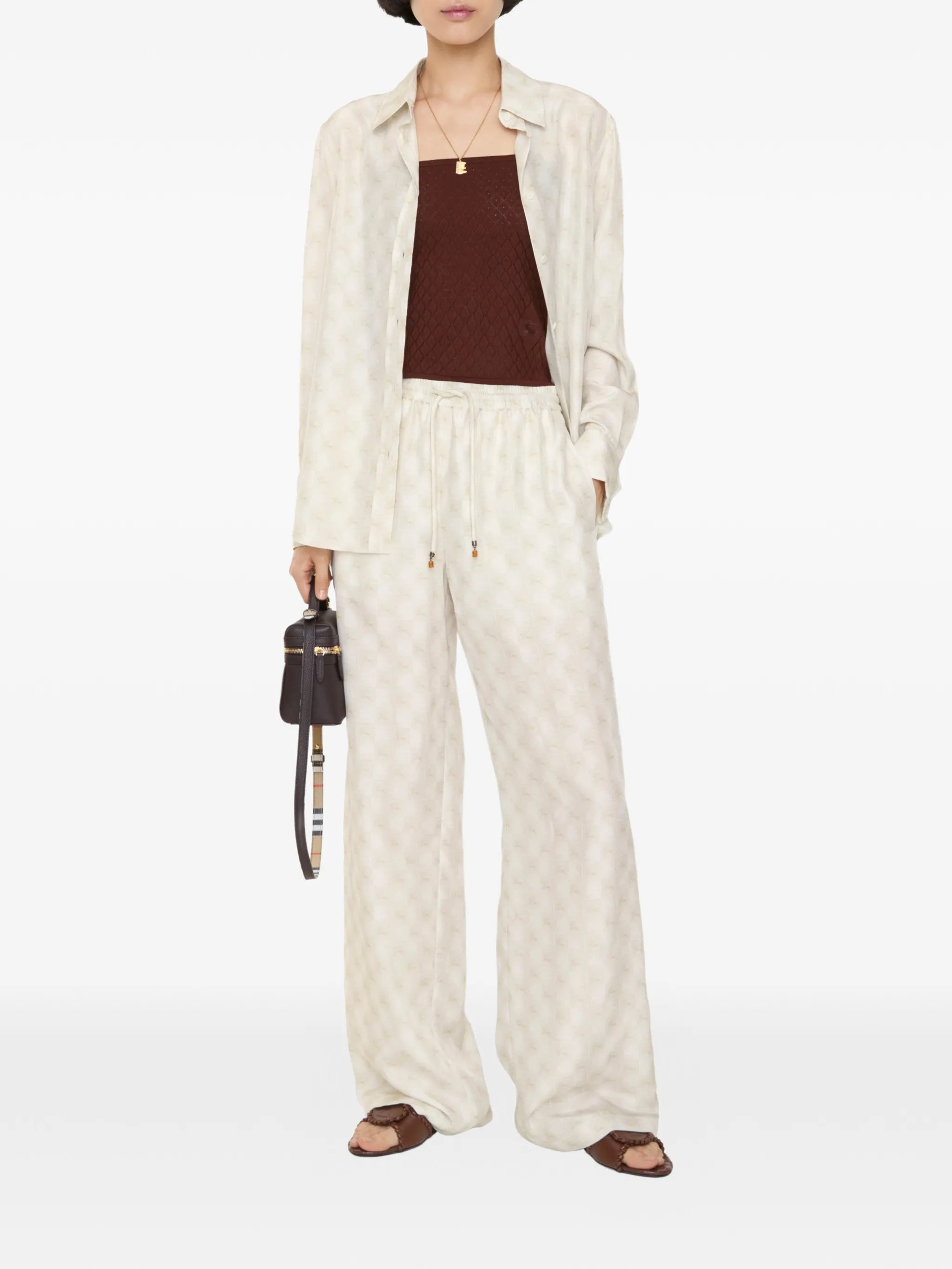 EKD Checkerboard silk pyjama trousers