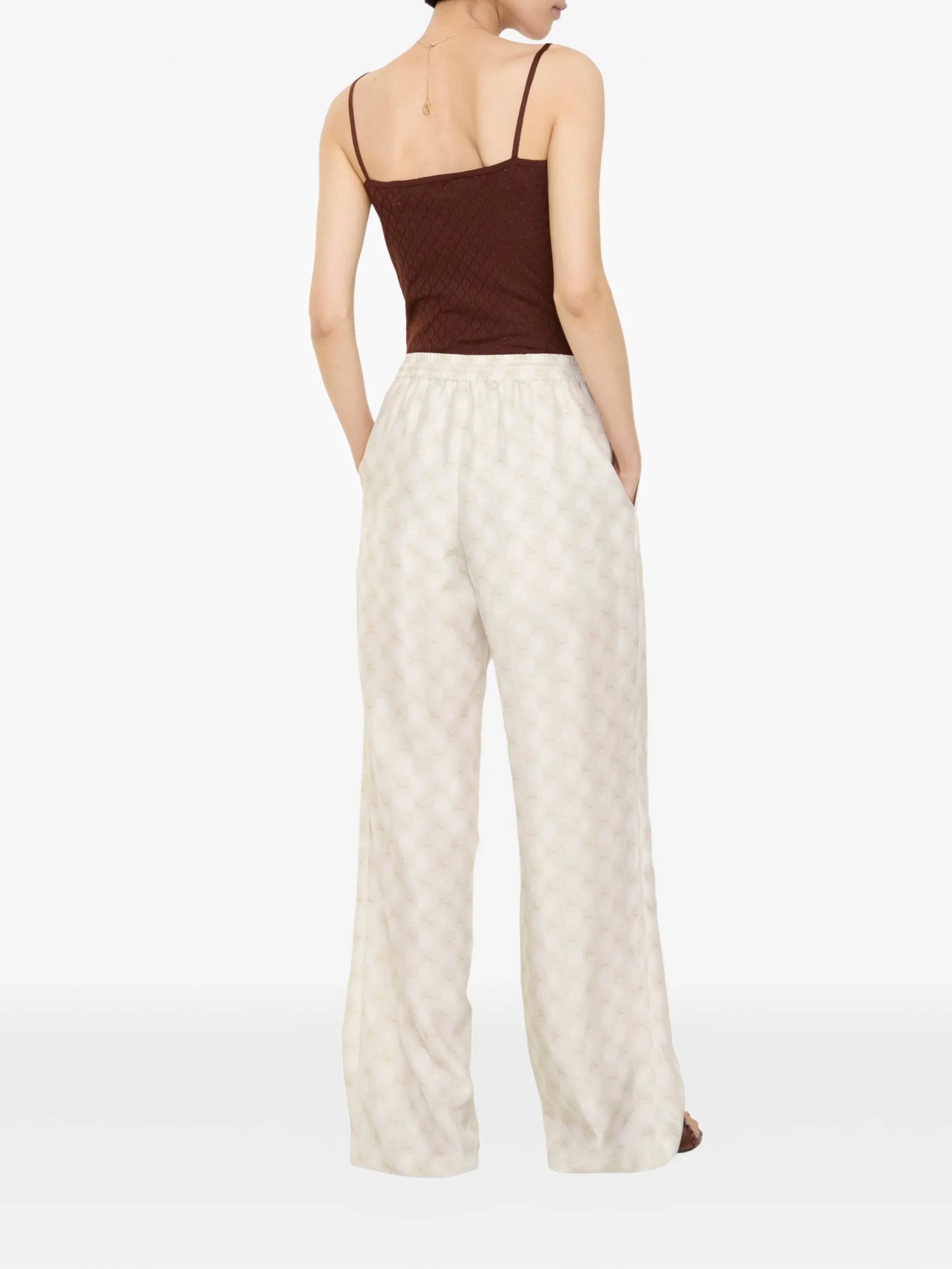 Knight Checkerboard silk pyjama trousers