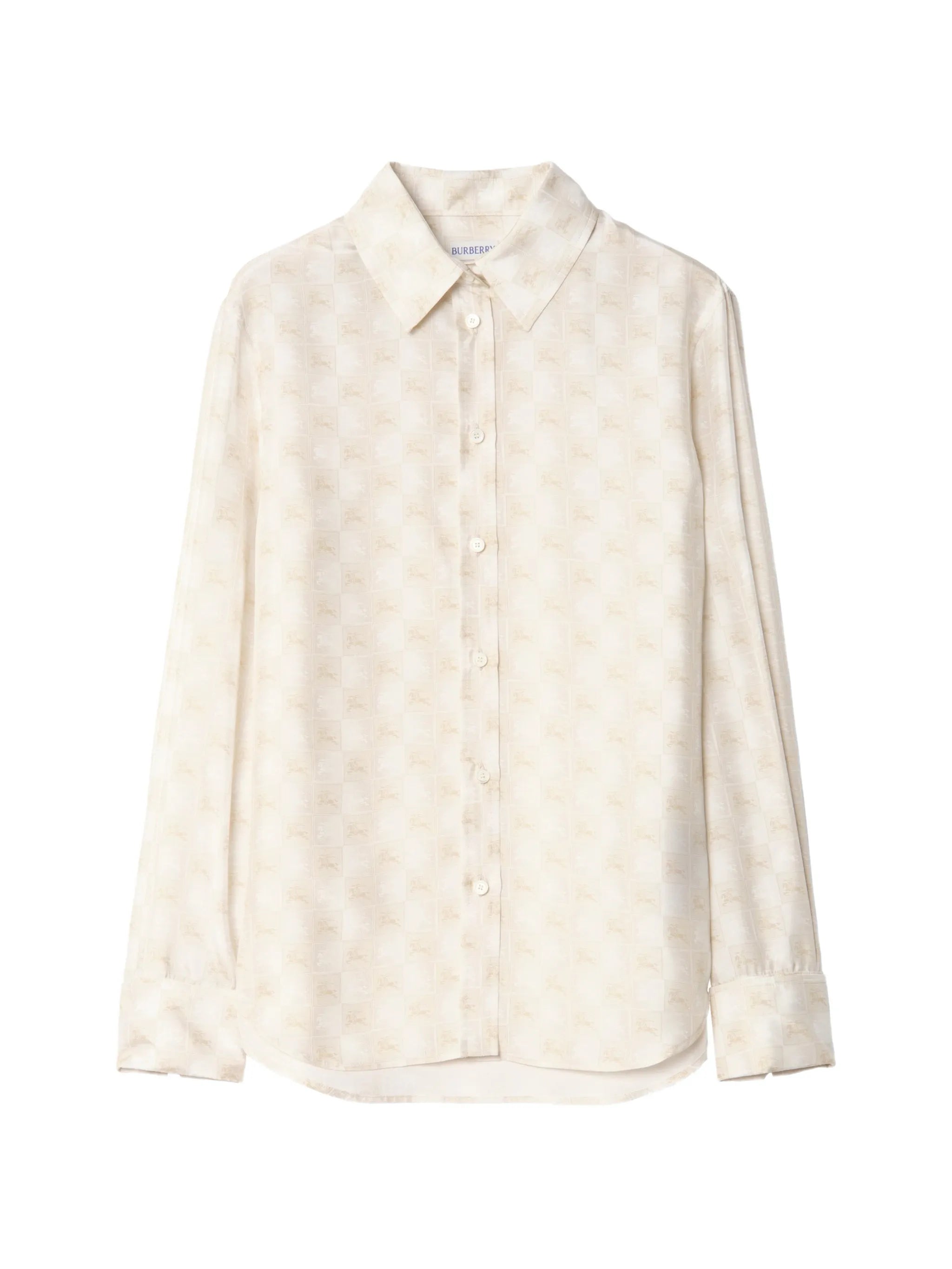 classic fit Knight Checkerboard silk shirt