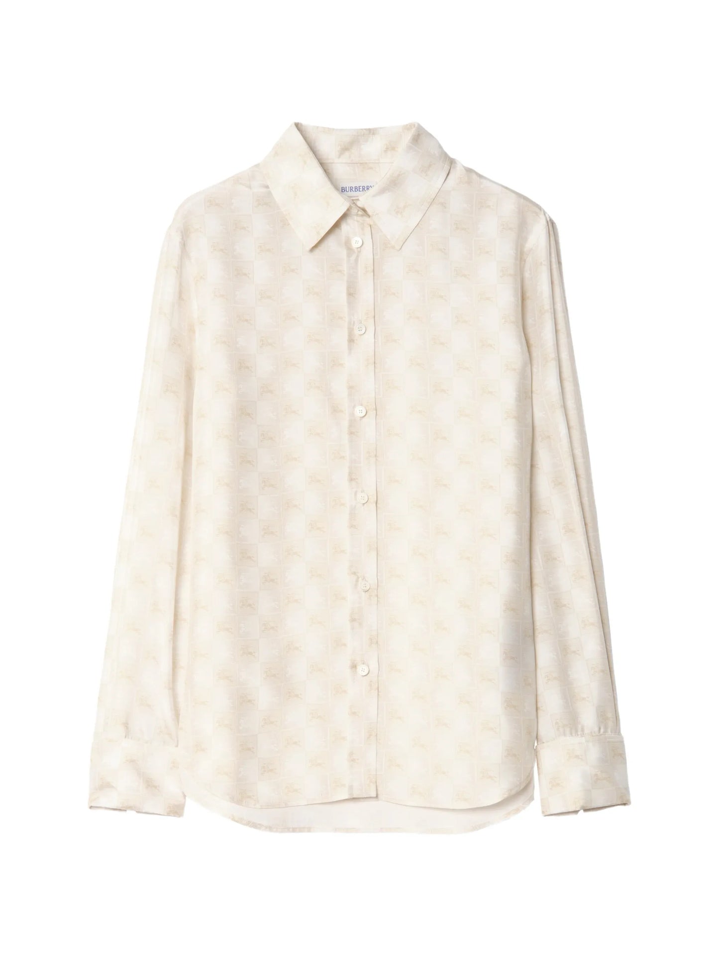 classic fit Knight Checkerboard silk shirt