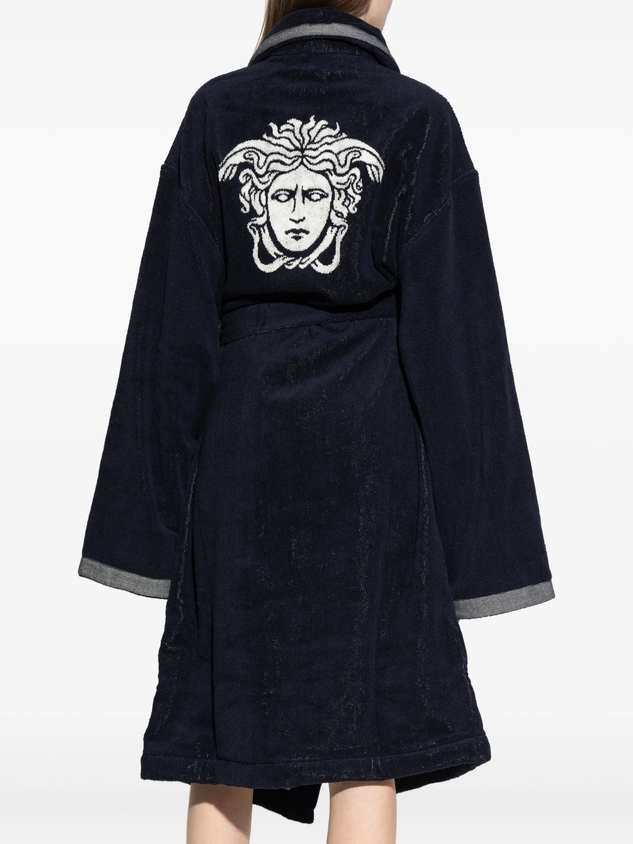 cotton-terry jacquard dressing gown