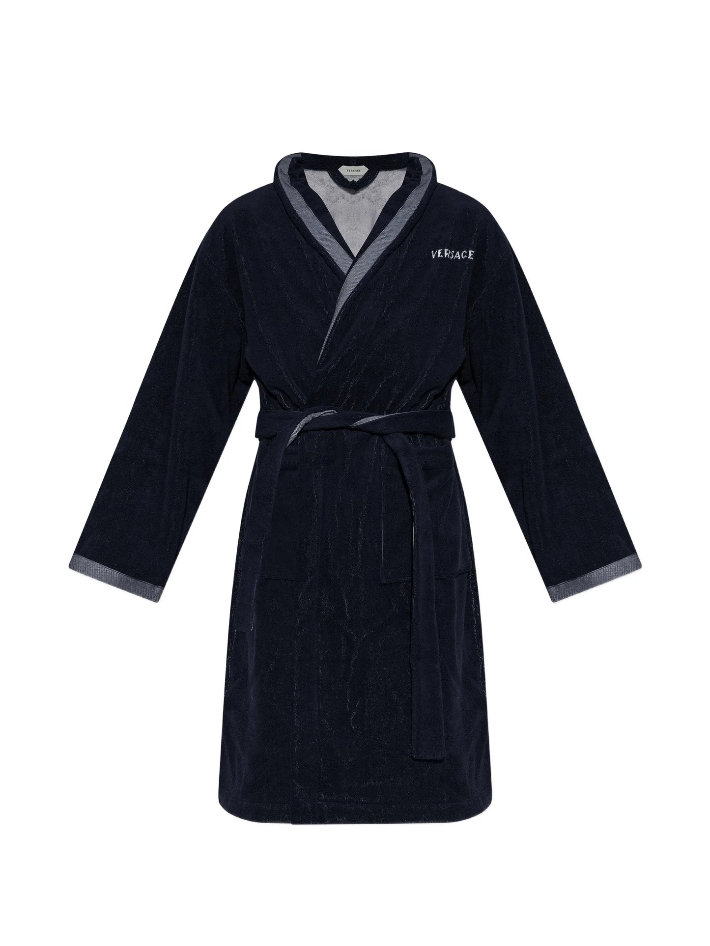 embroidered-graphic cotton bathrobe