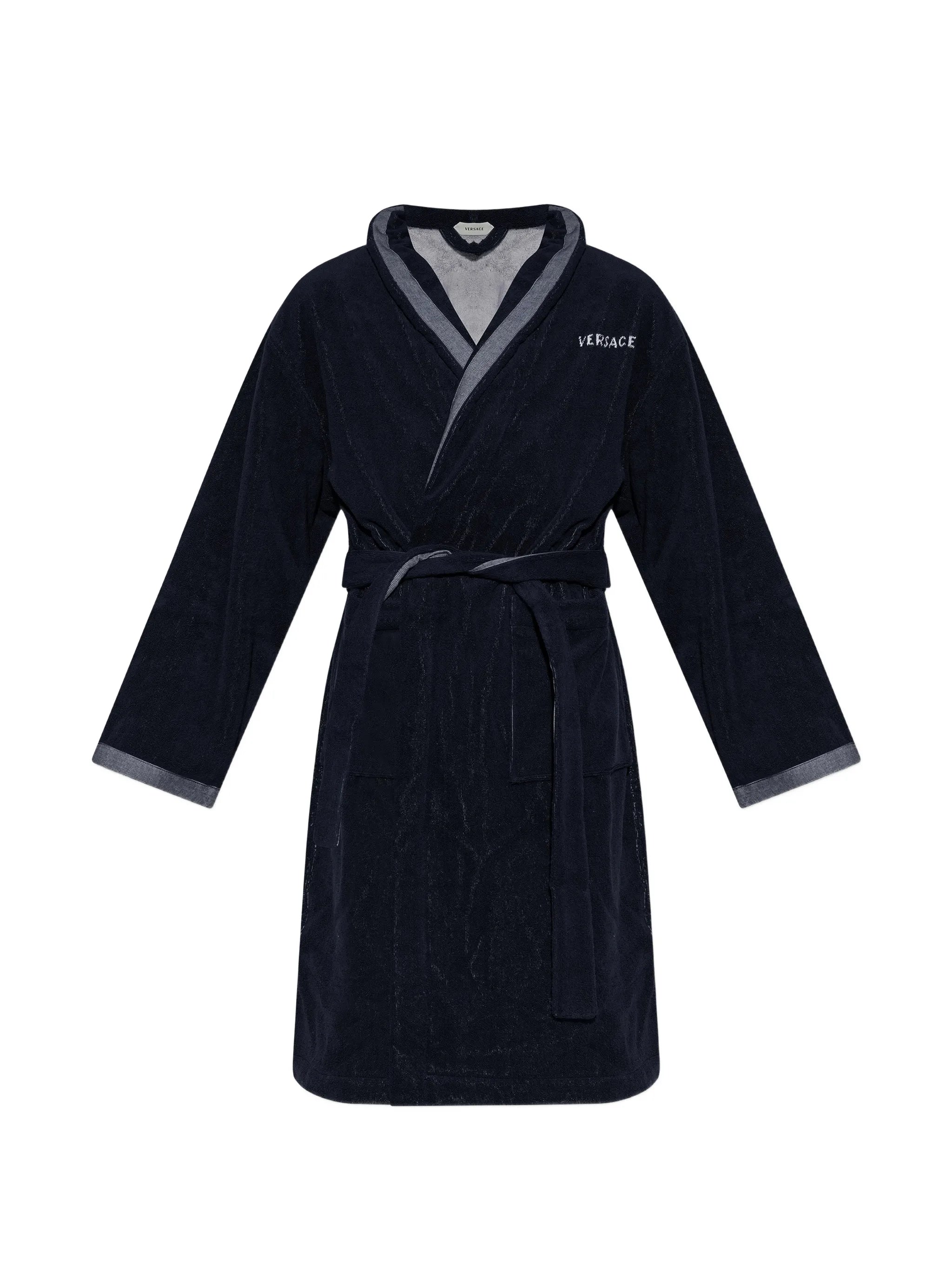 cotton-terry jacquard dressing gown
