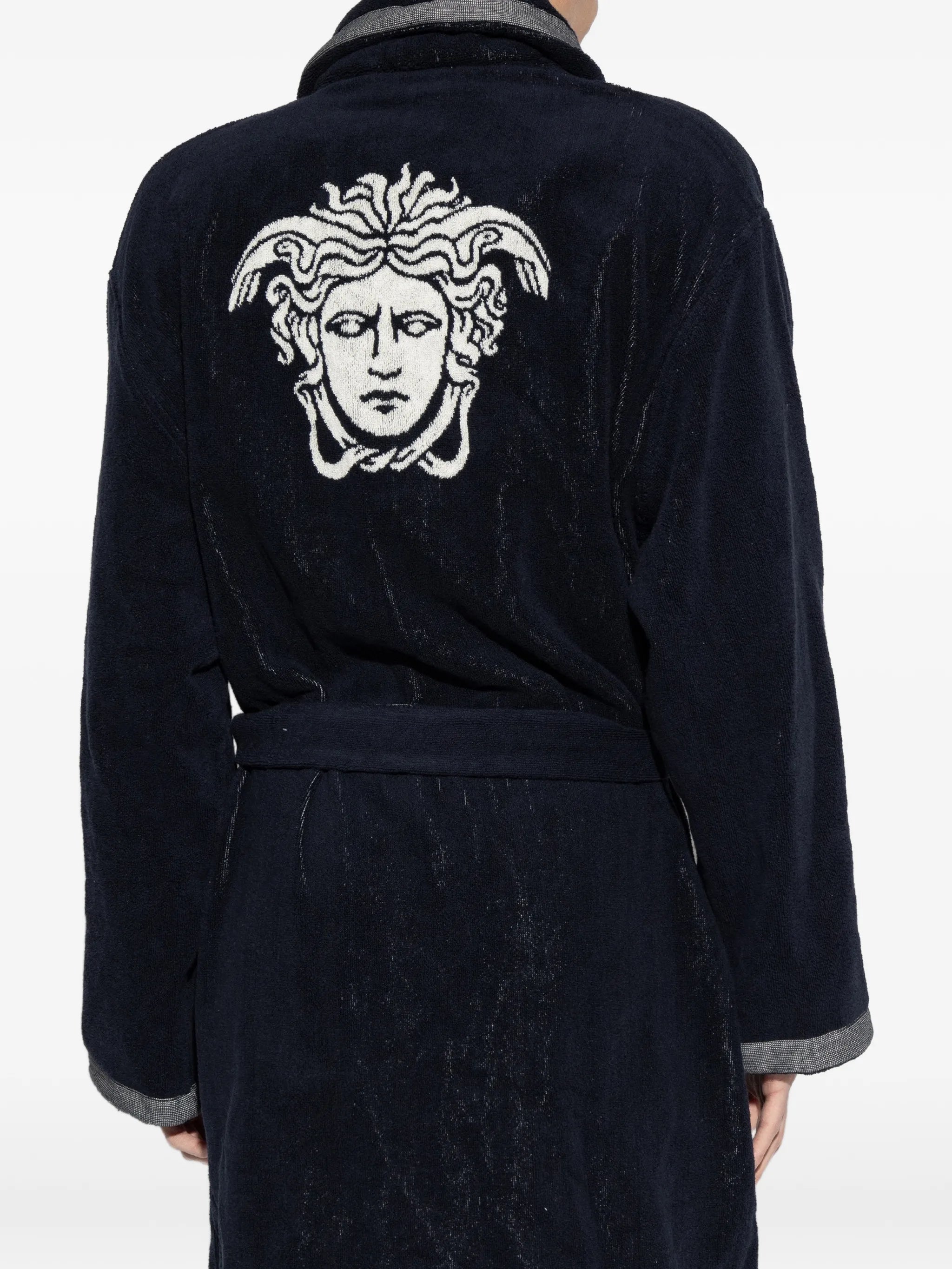 cotton-terry jacquard dressing gown