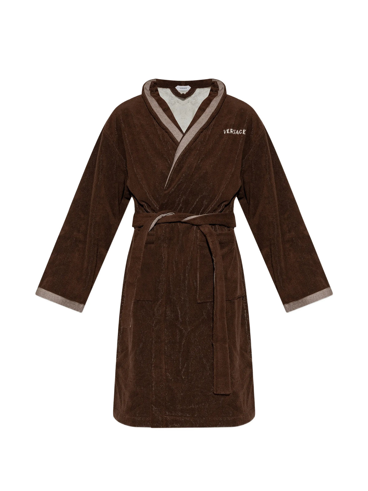 Cotton-Terry jacquard dressing gown