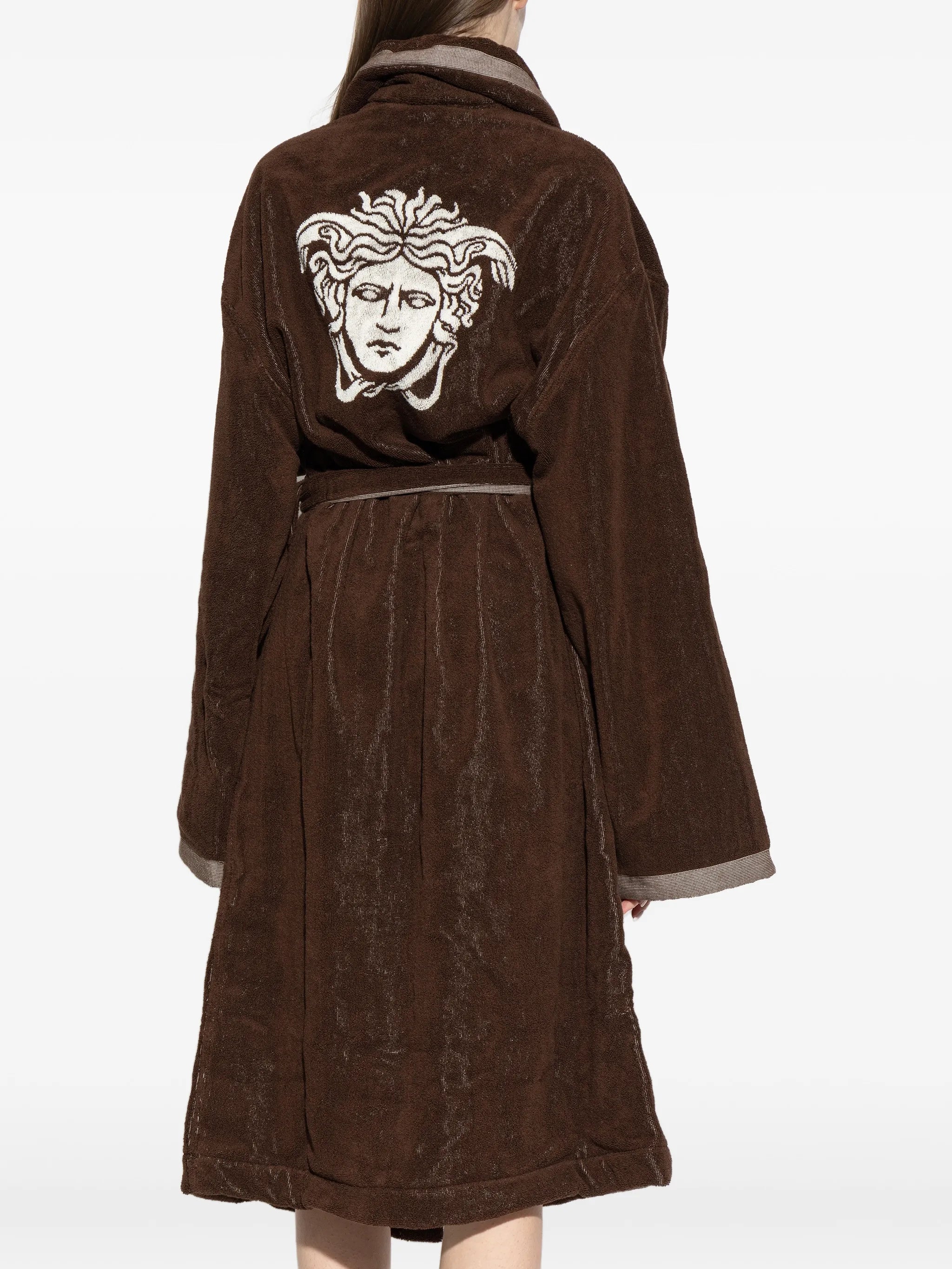 Cotton-Terry jacquard dressing gown