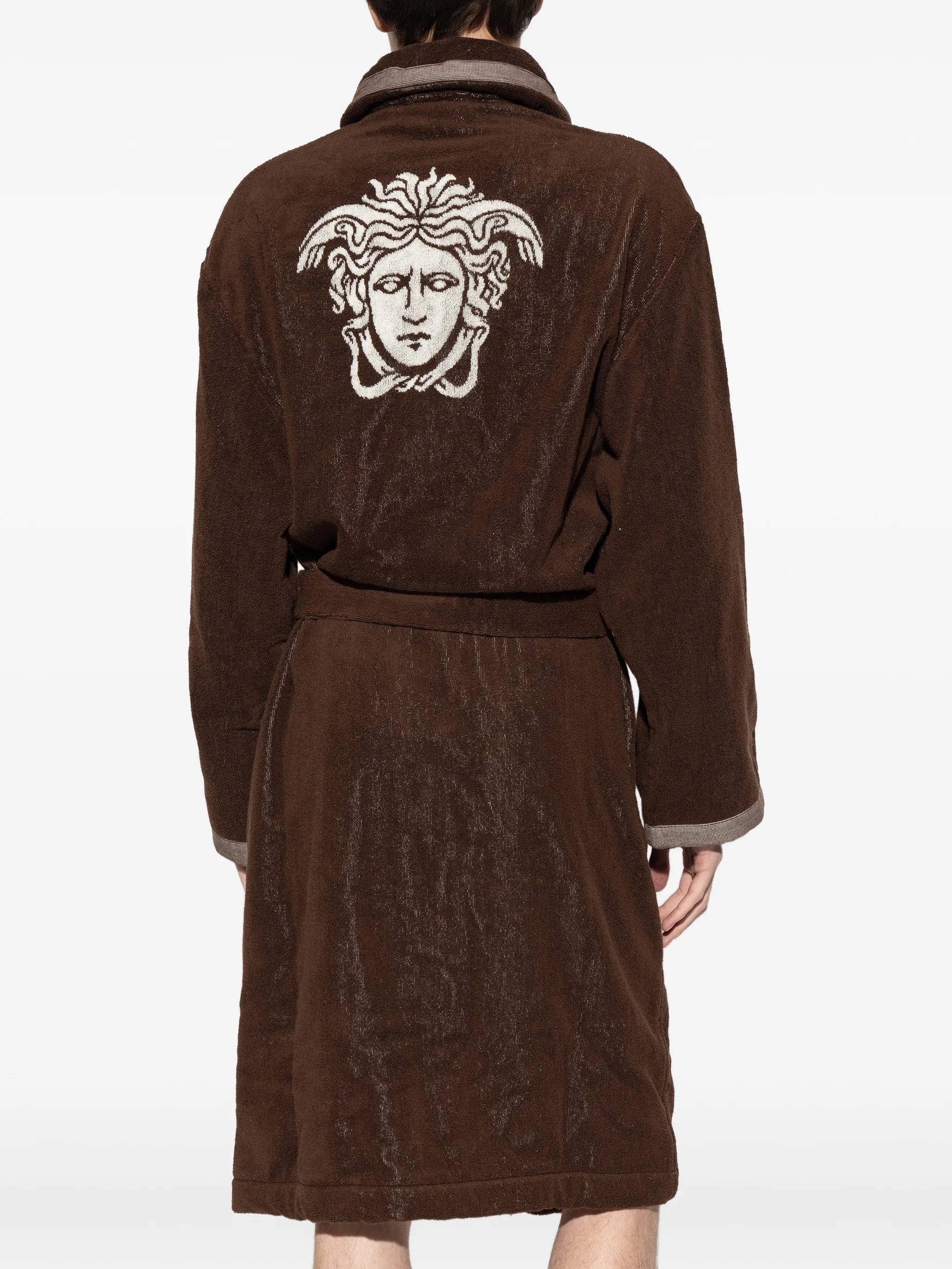 Cotton-Terry jacquard dressing gown