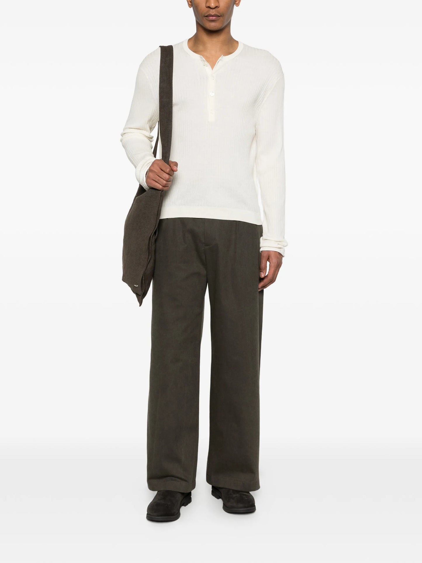 ribbed-knit T-shirt