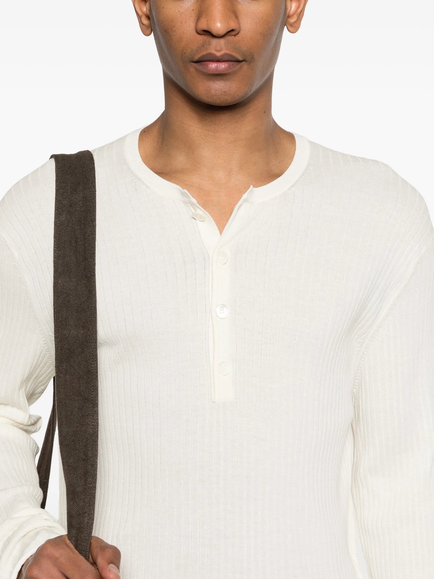 ribbed-knit T-shirt