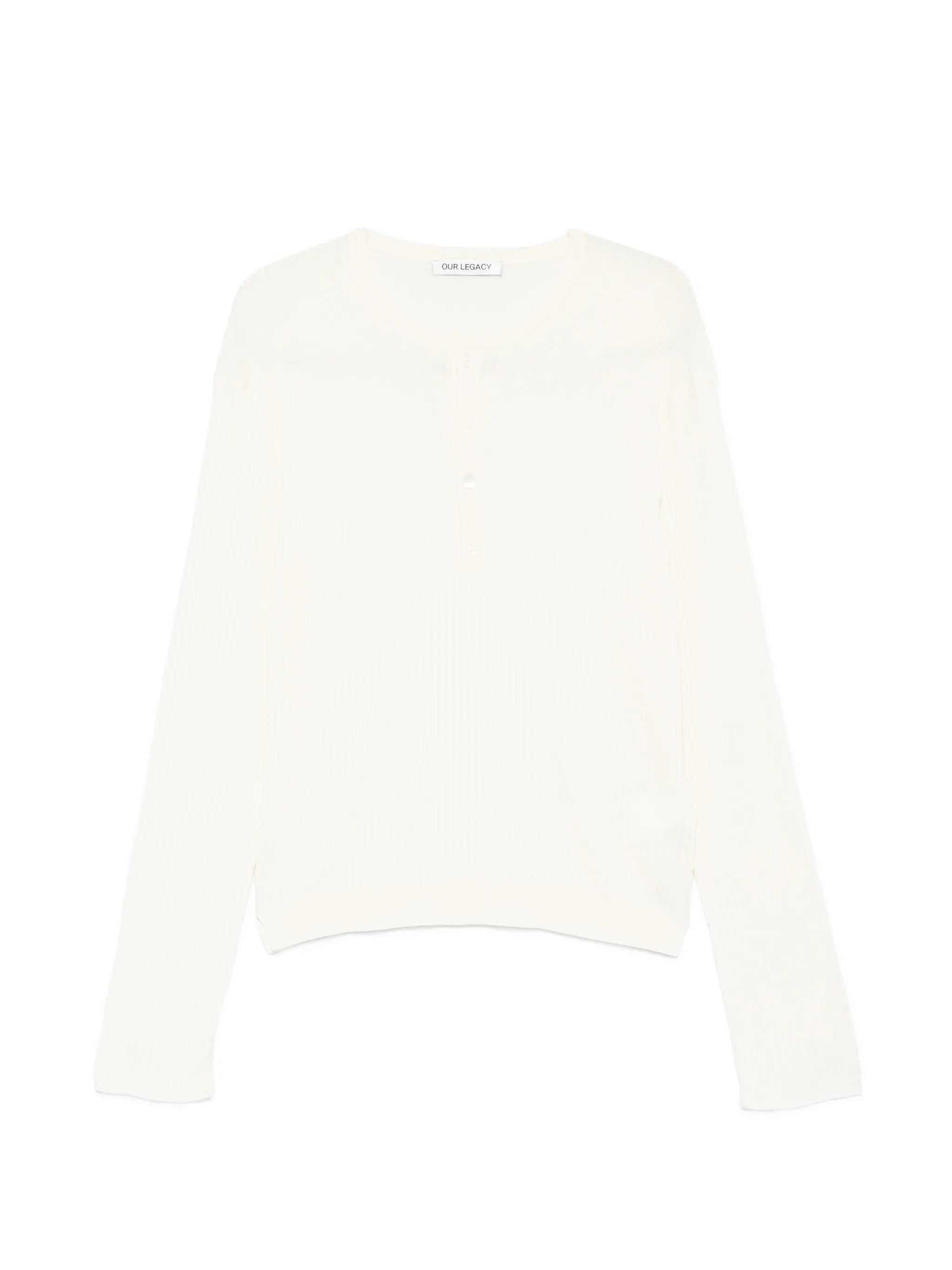 ribbed-knit henley top