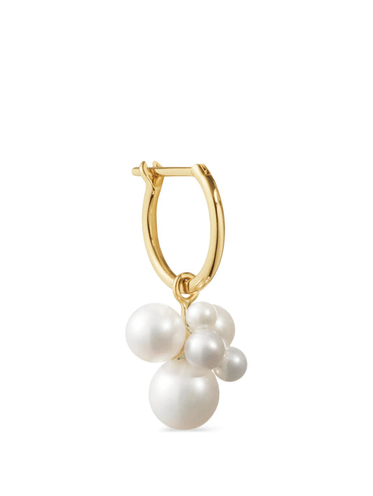 pearl cluster hoop earring