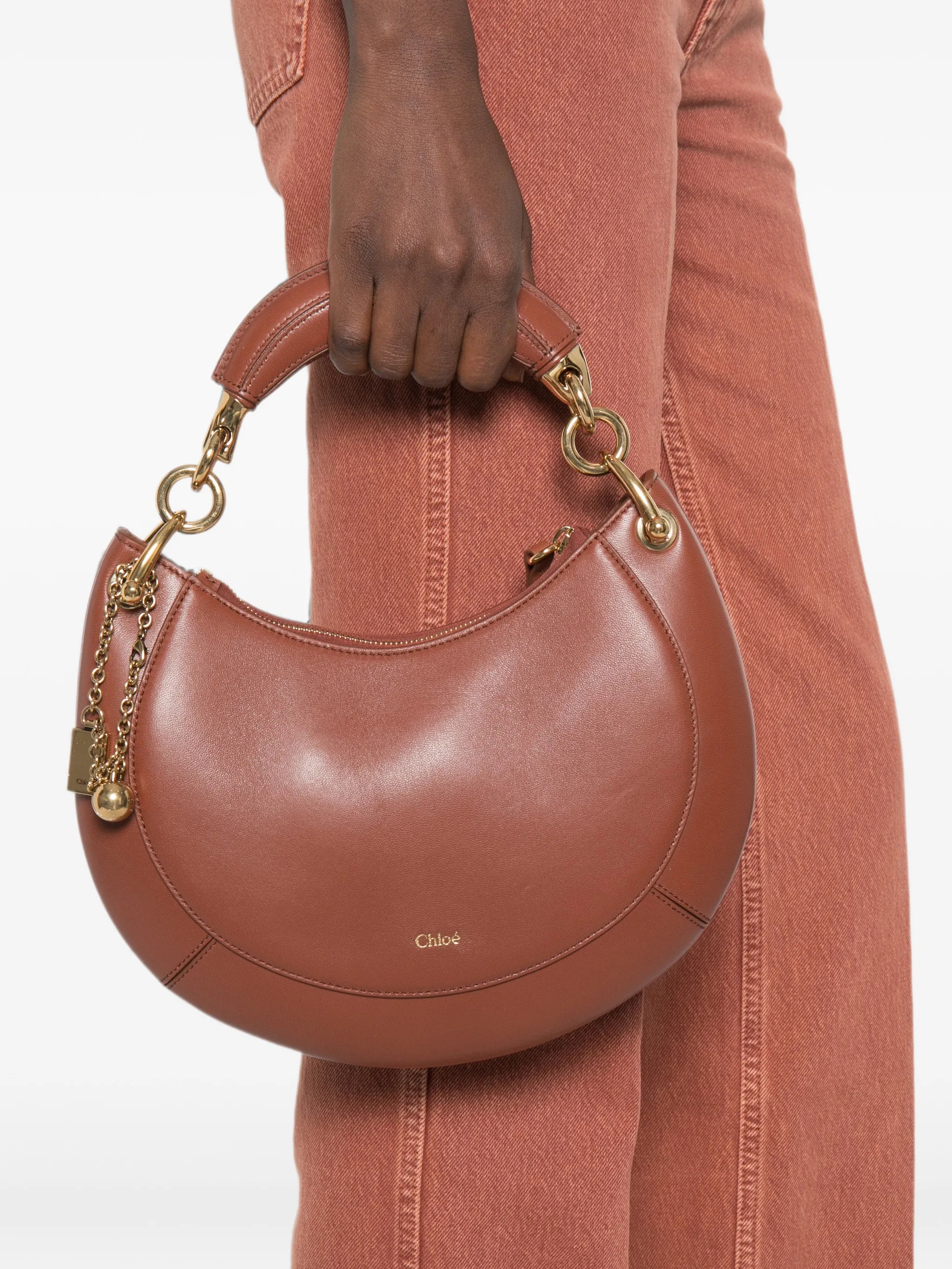 Banana leather top-handle bag