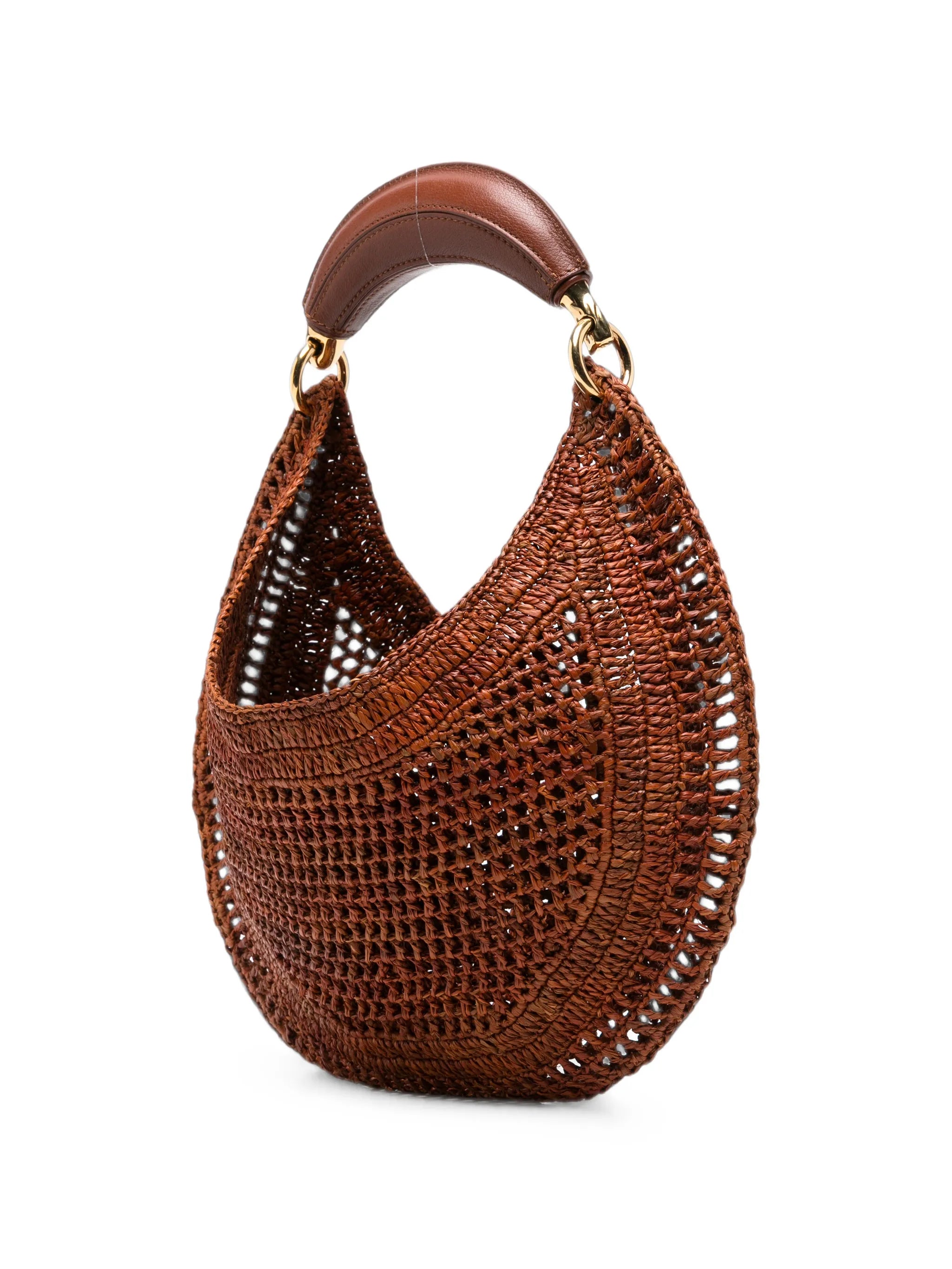 Summer Banana raffia top-handle tote bag