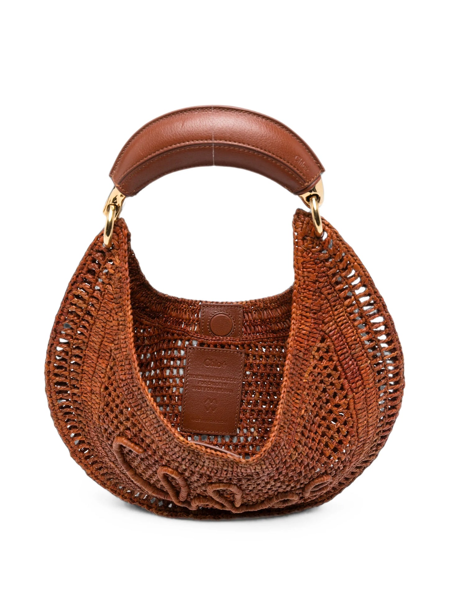 Summer Banana raffia top-handle tote bag