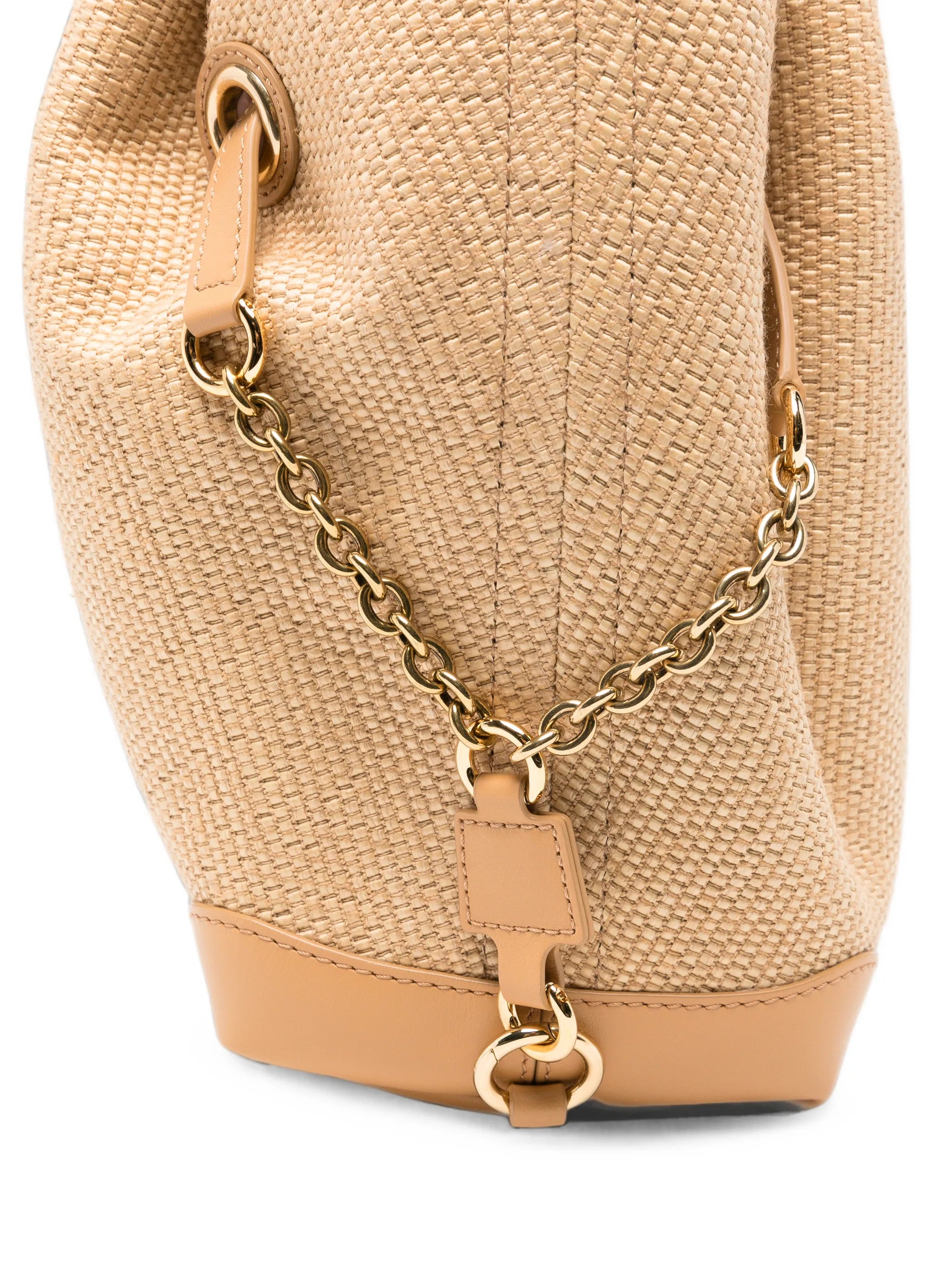 Clover double carry bag in raffia-effect fibres