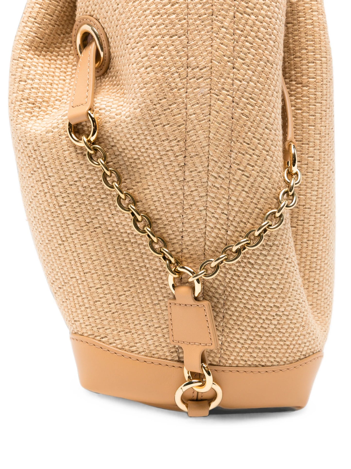 Clover double carry bag in raffia-effect fibres