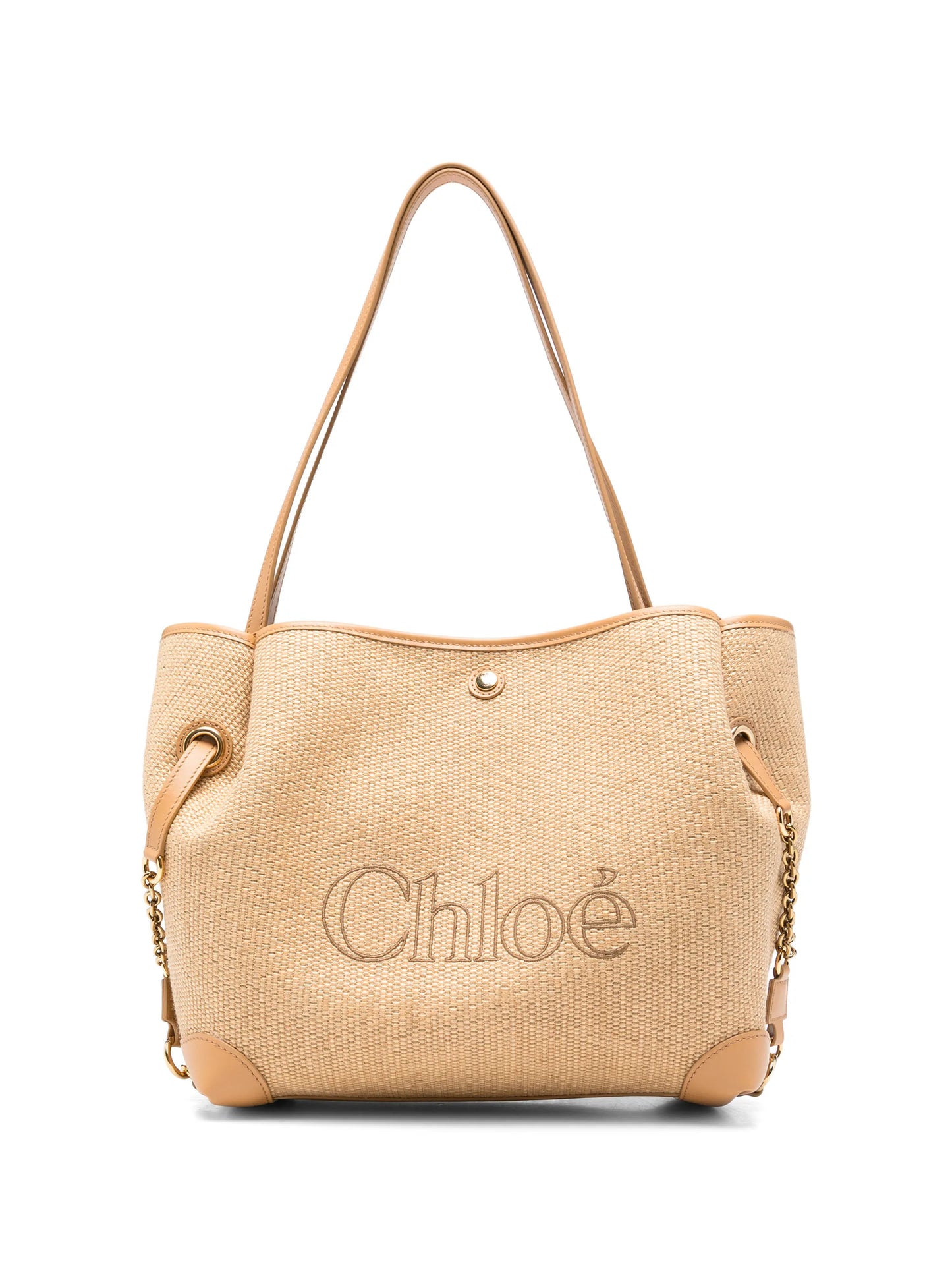 Clover double carry bag in raffia-effect fibres
