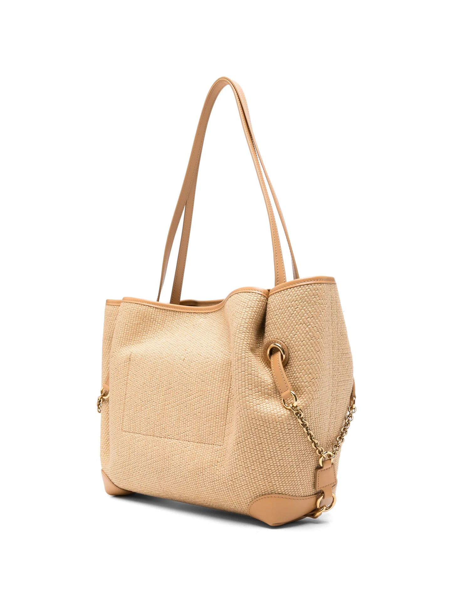 Clover double carry bag in raffia-effect fibres