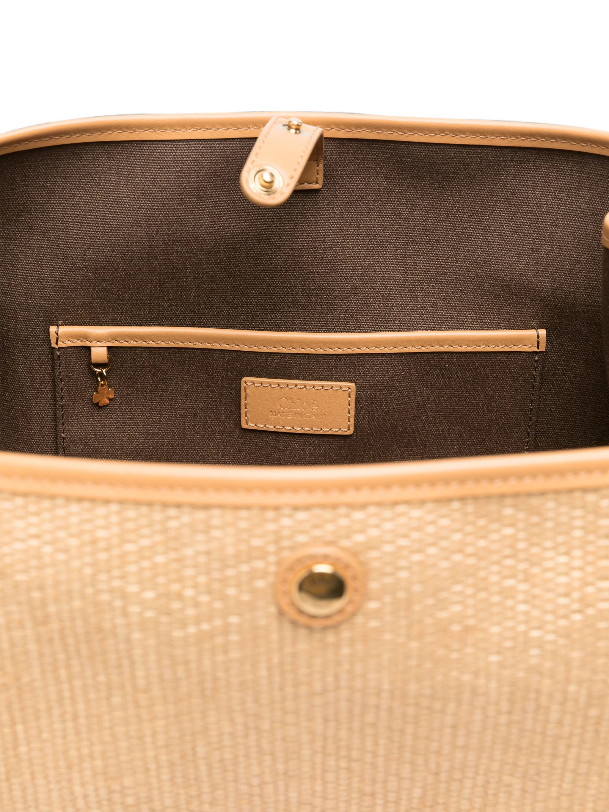 Clover double carry bag in raffia-effect fibres