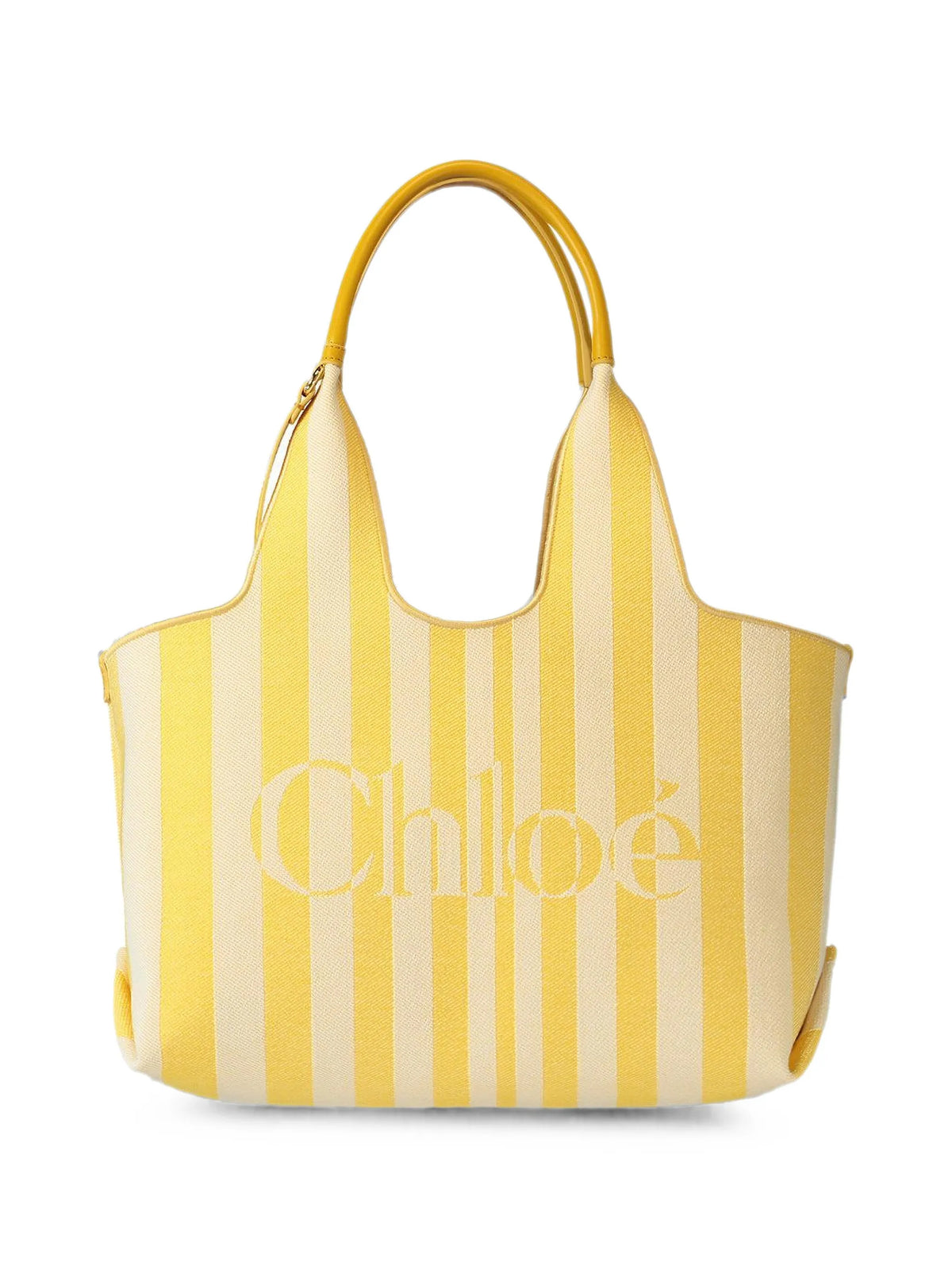 Chloé stripy east-west tote bag in jacquard