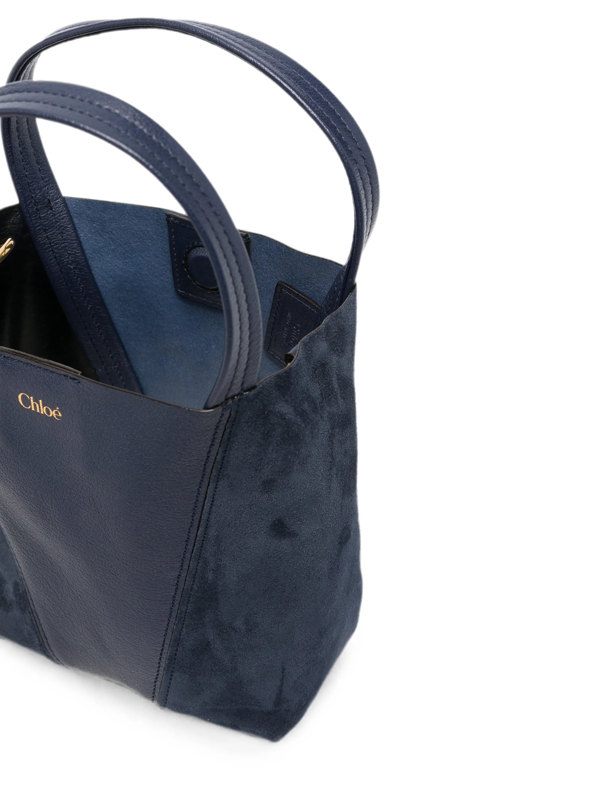 small Chloé Spin tote bag in grained & suede leather