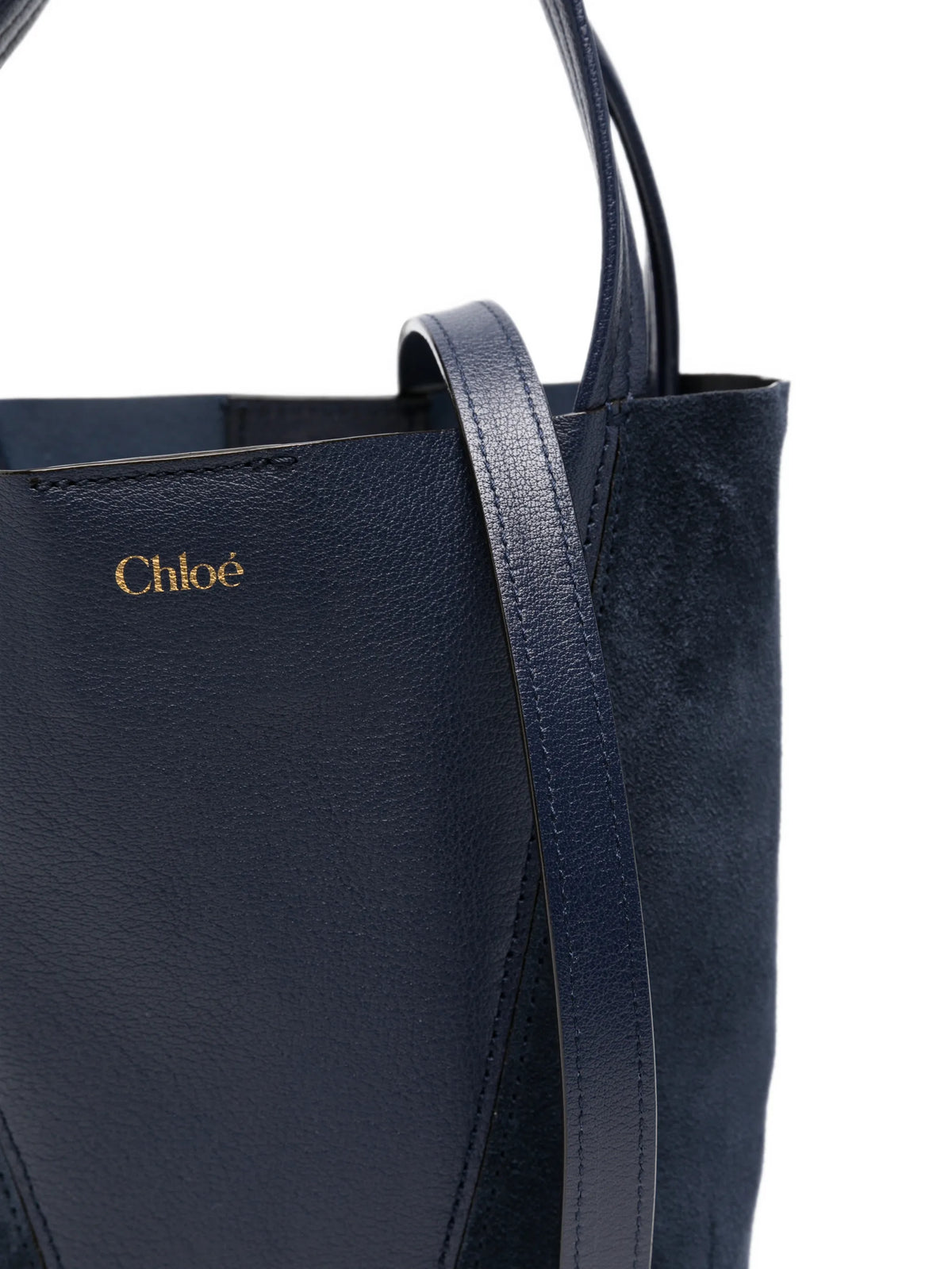 small Chloé Spin tote bag in grained & suede leather